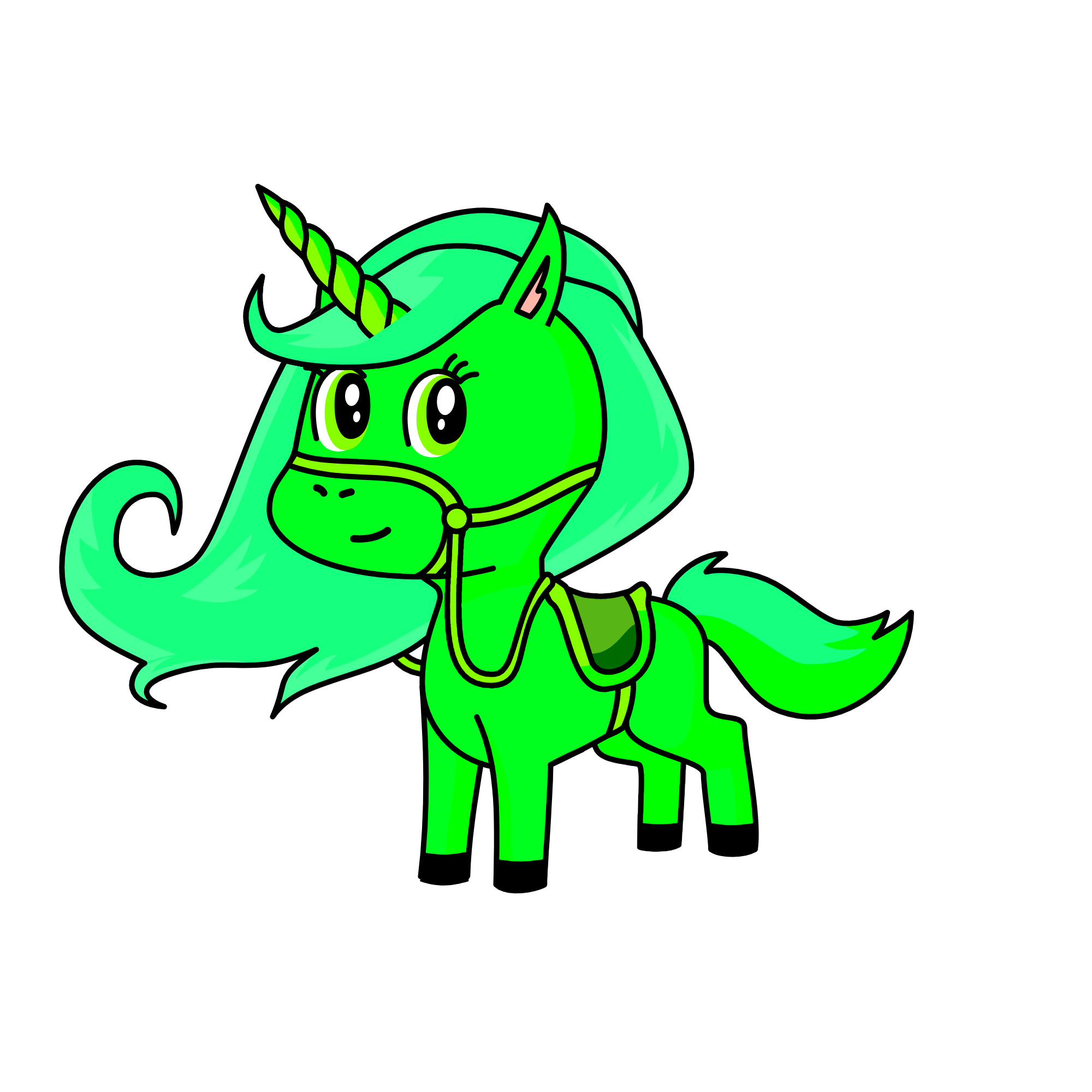 green, the unicorn
