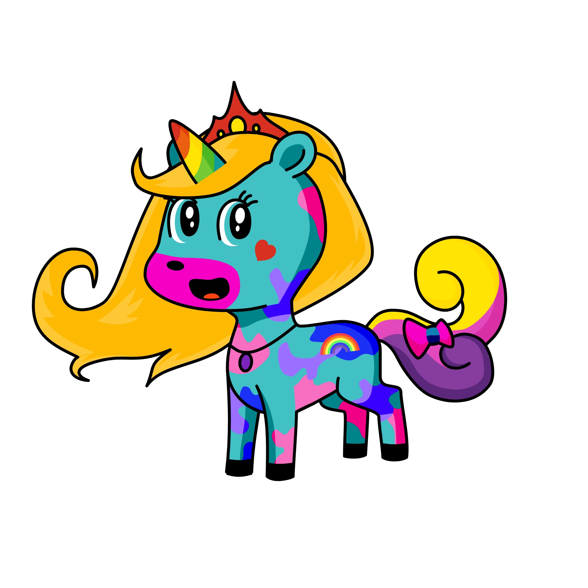 rainbow princess, the unicorn
