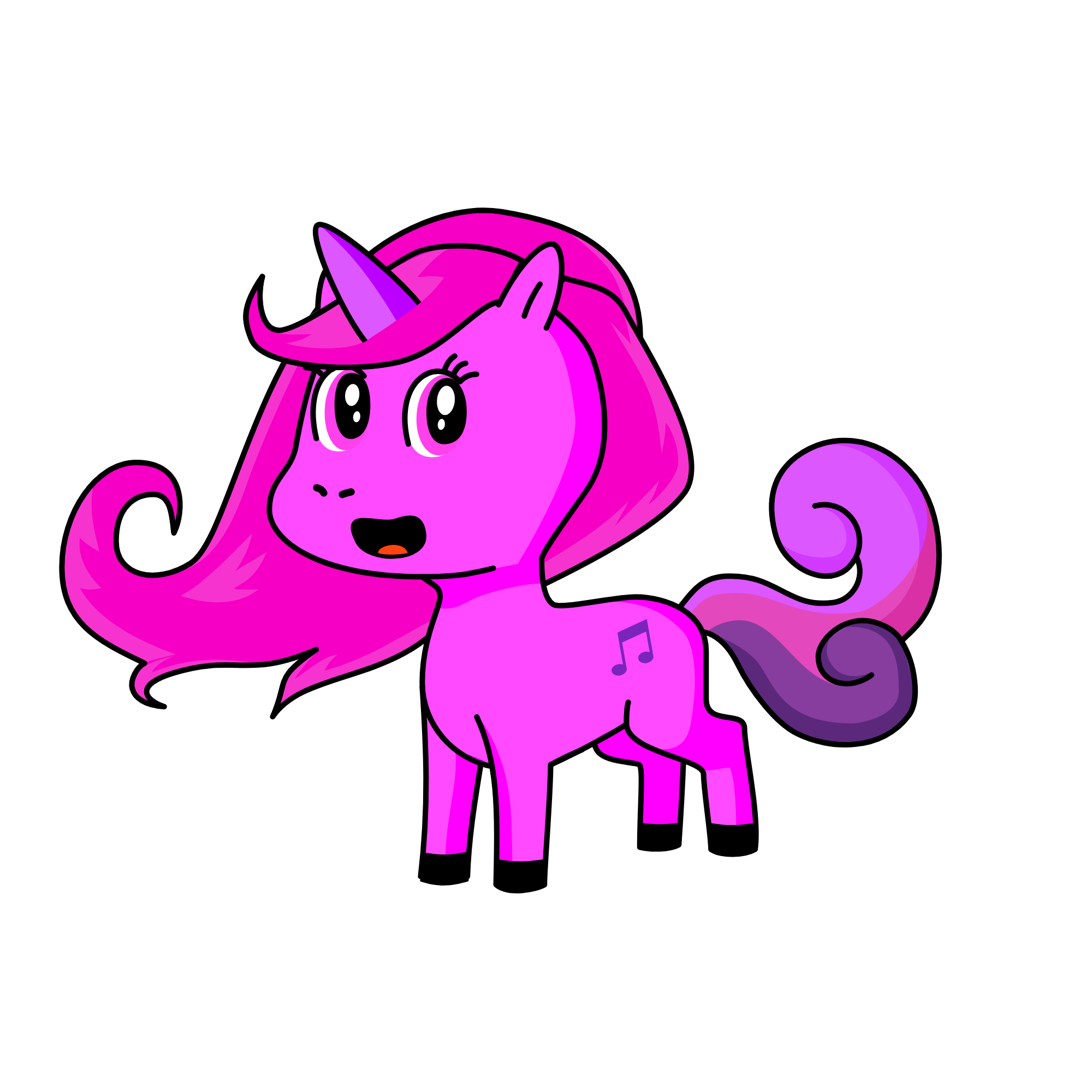 Pinkei pei, the unicorn
