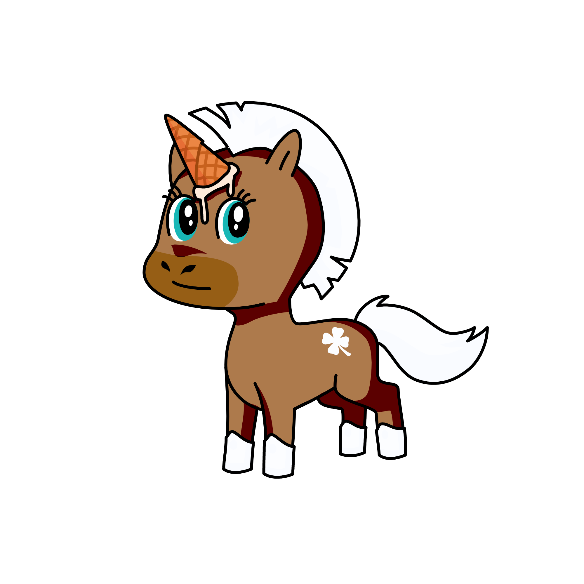 Chocolate and vanilla  , the unicorn