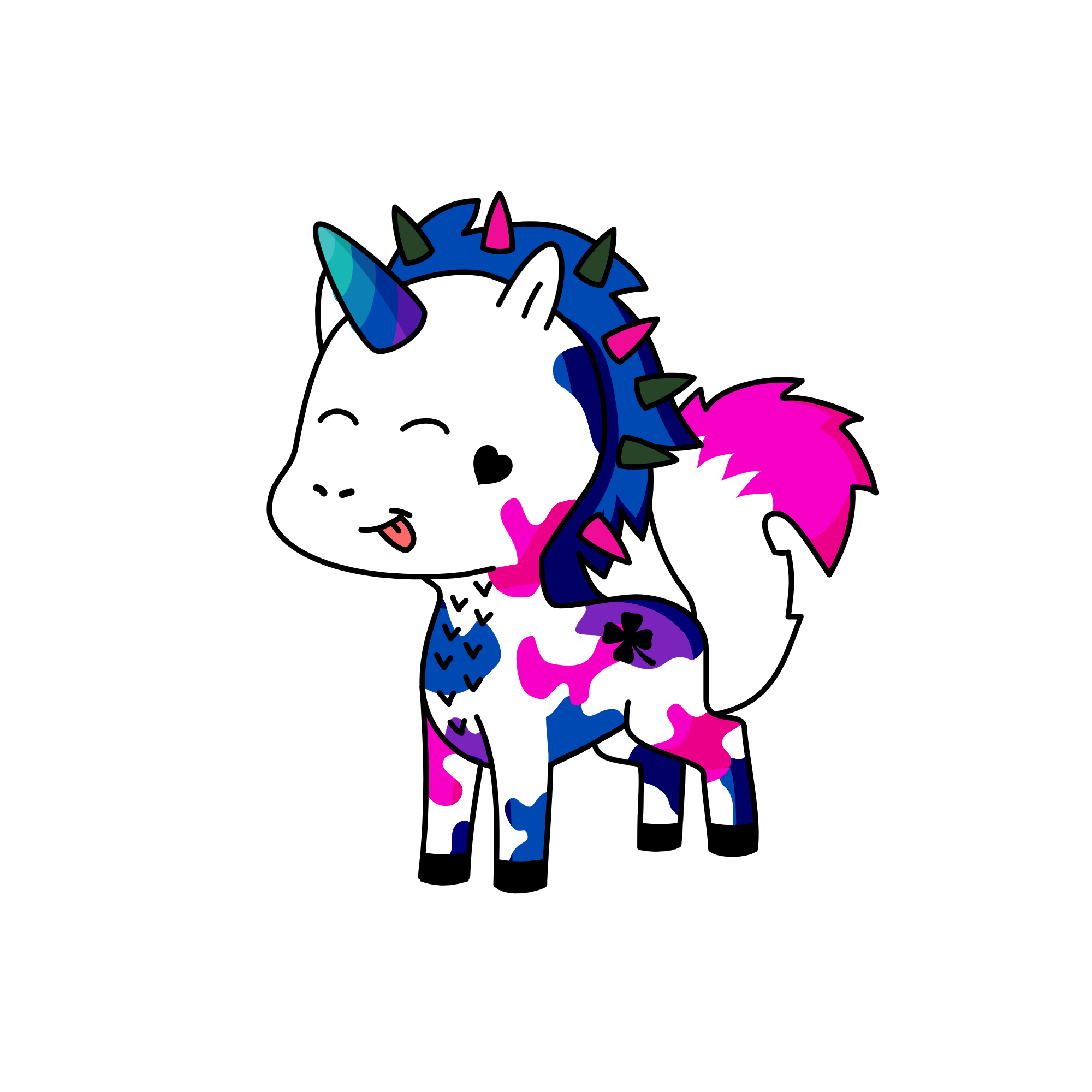 Blue blue, the unicorn