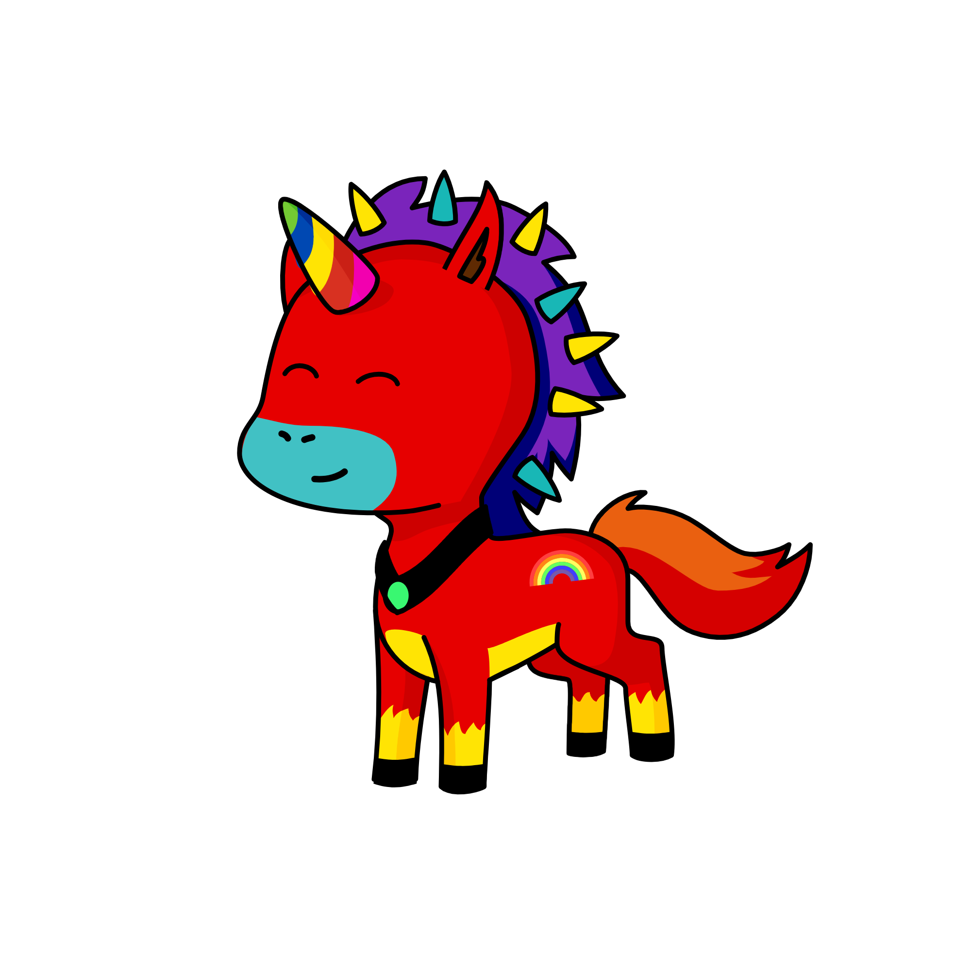 I LOVE RAINBOWS, the unicorn