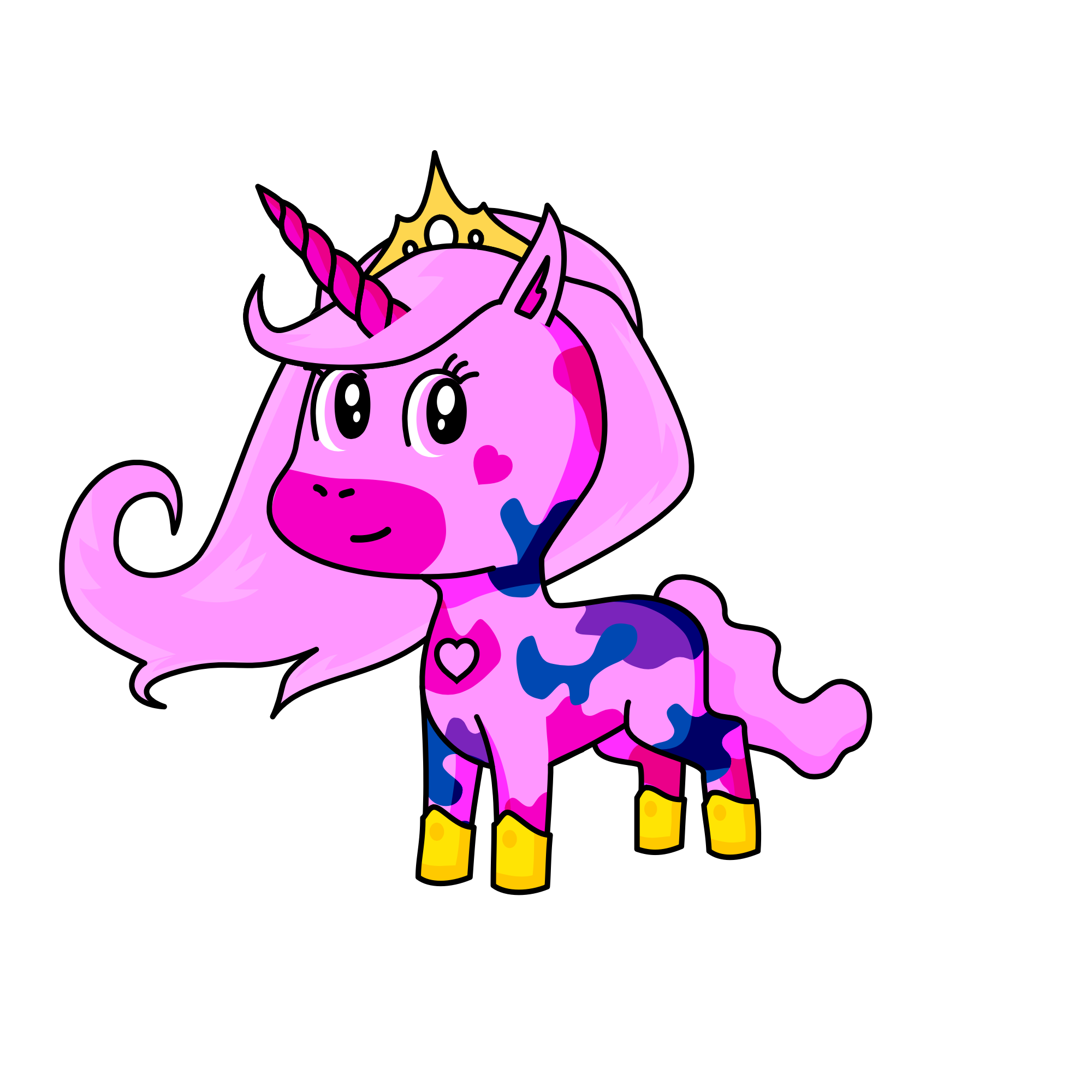 Queen pink, the unicorn
