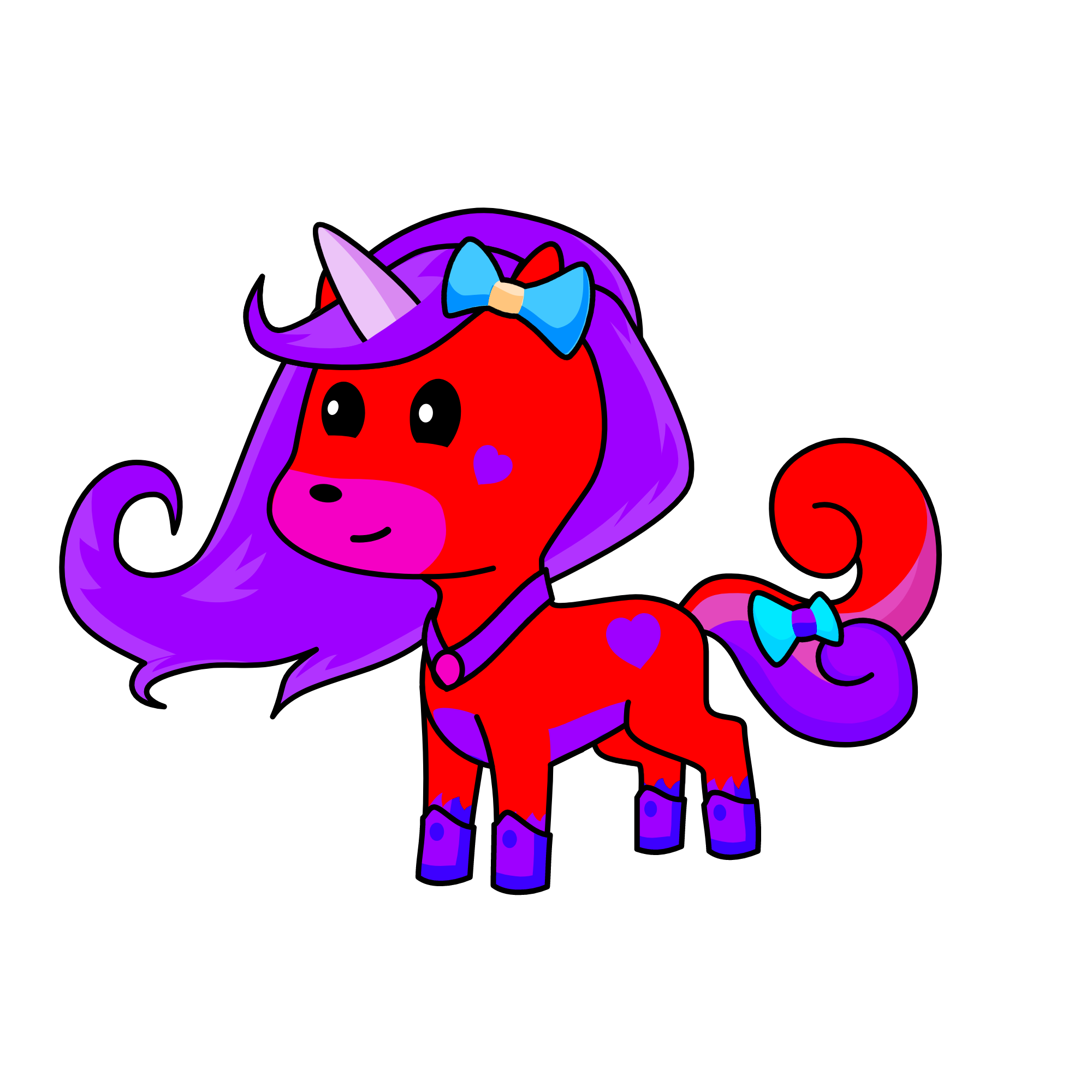 red , the unicorn