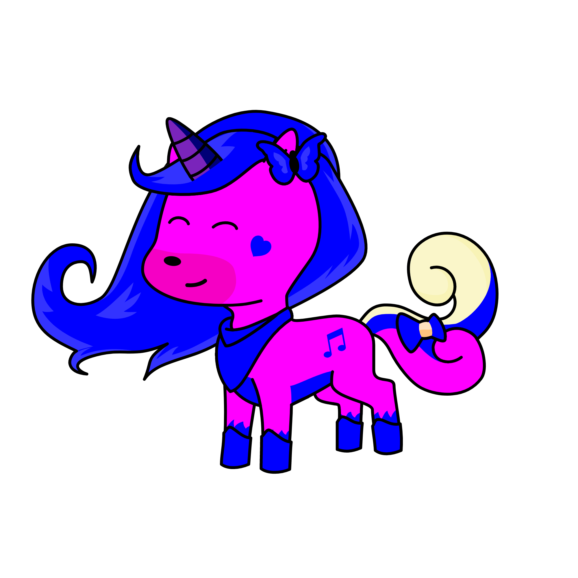 blue, the unicorn