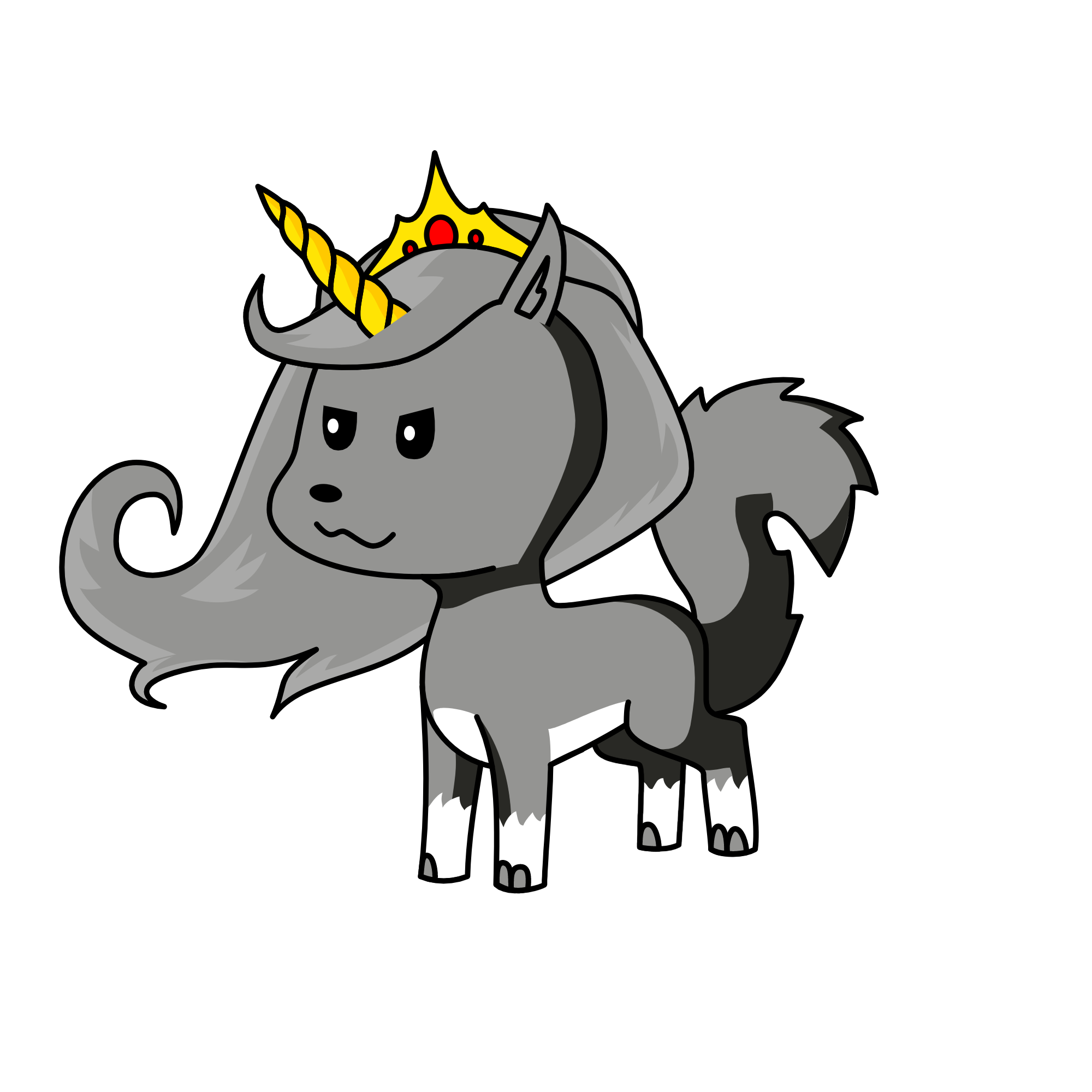wolf, the unicorn