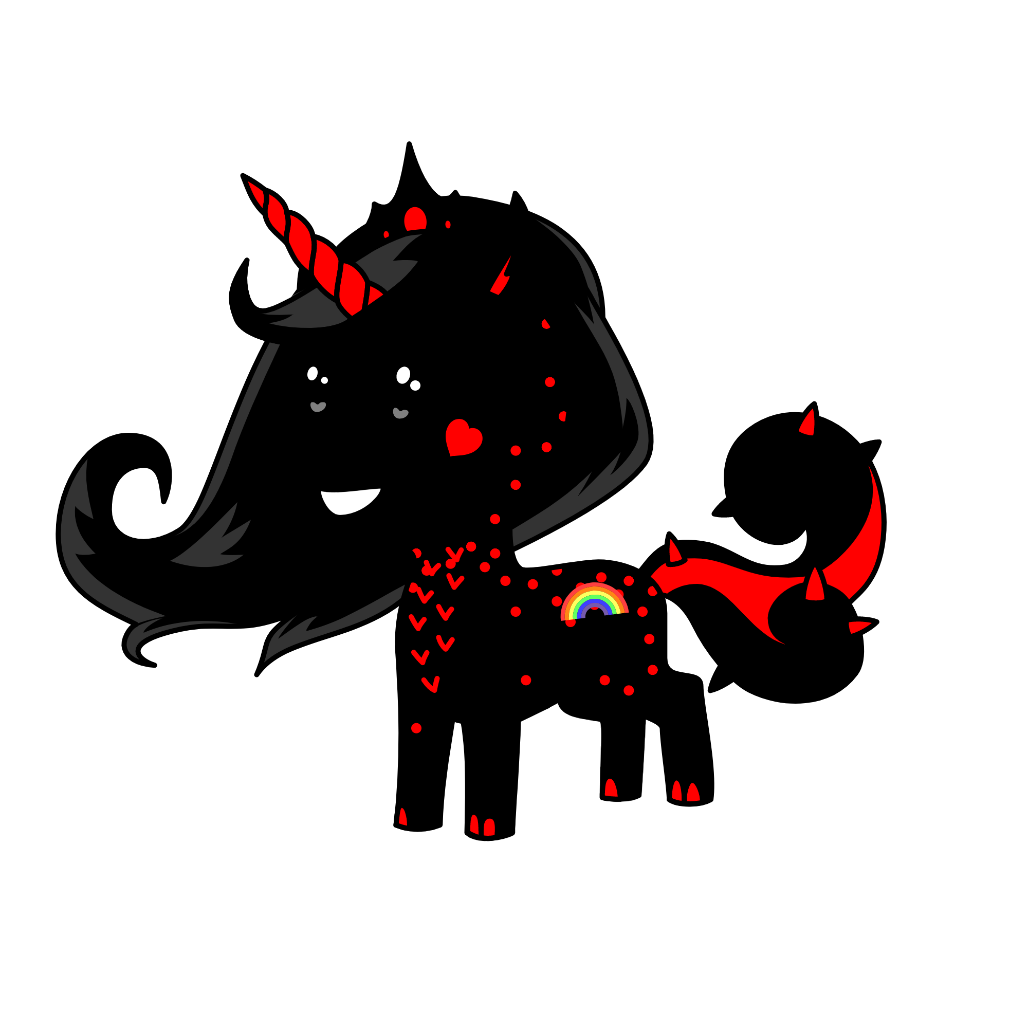 Nightmare rainbow unicorn , the unicorn