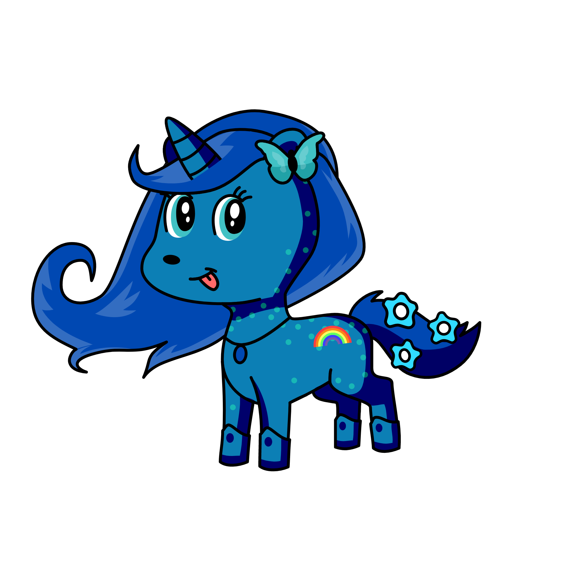 Princess Blue, the unicorn