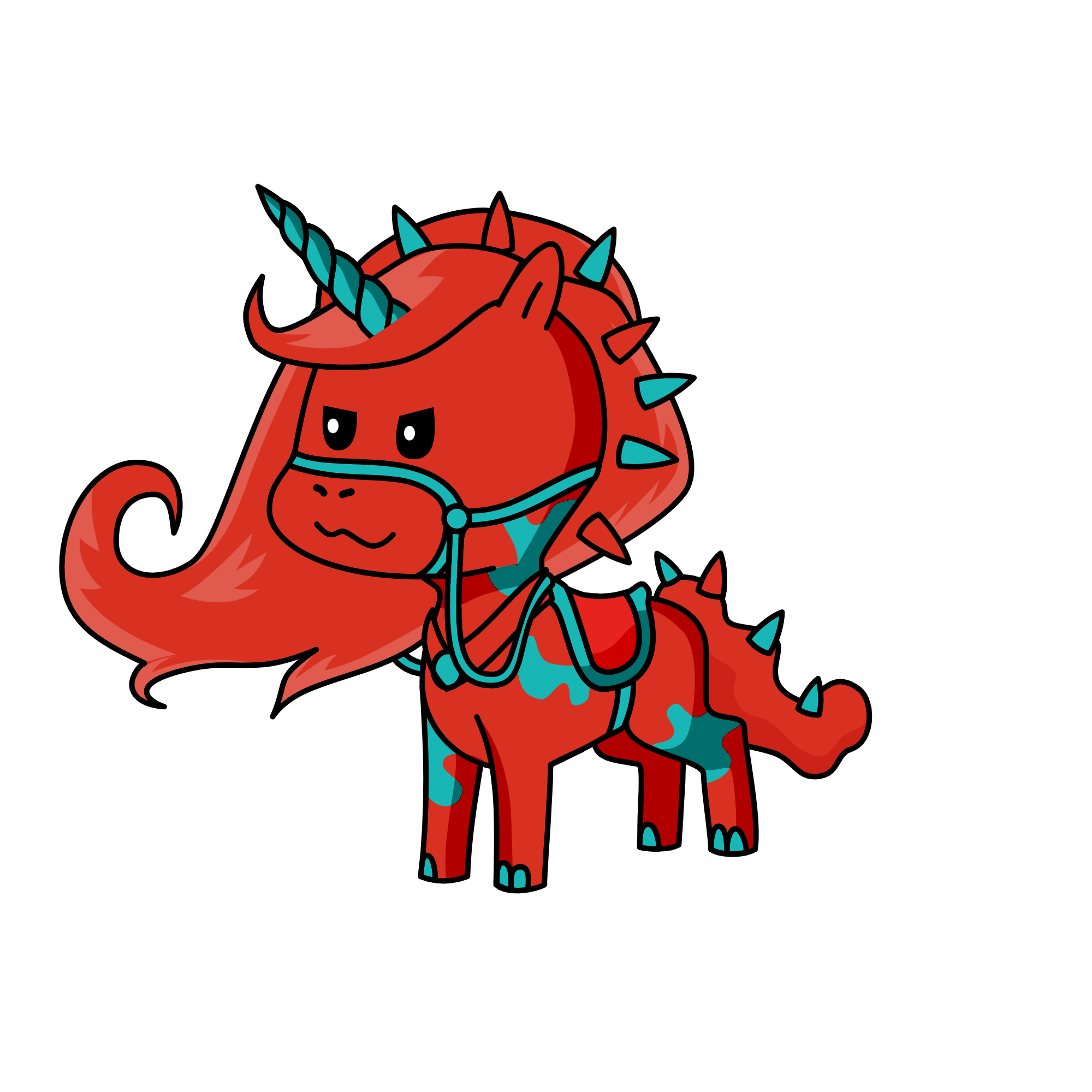 red n blue ... fire n water, the unicorn