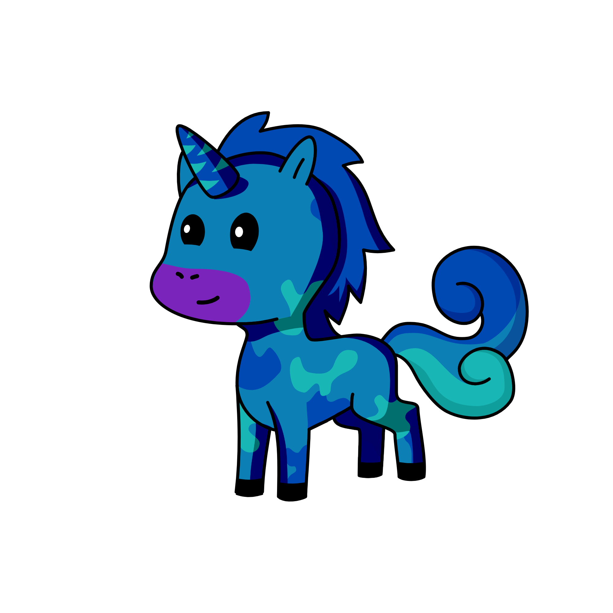 blue, the unicorn
