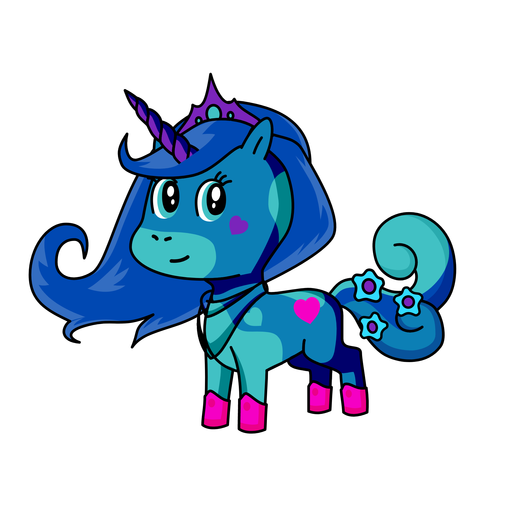 queen elsa, the unicorn