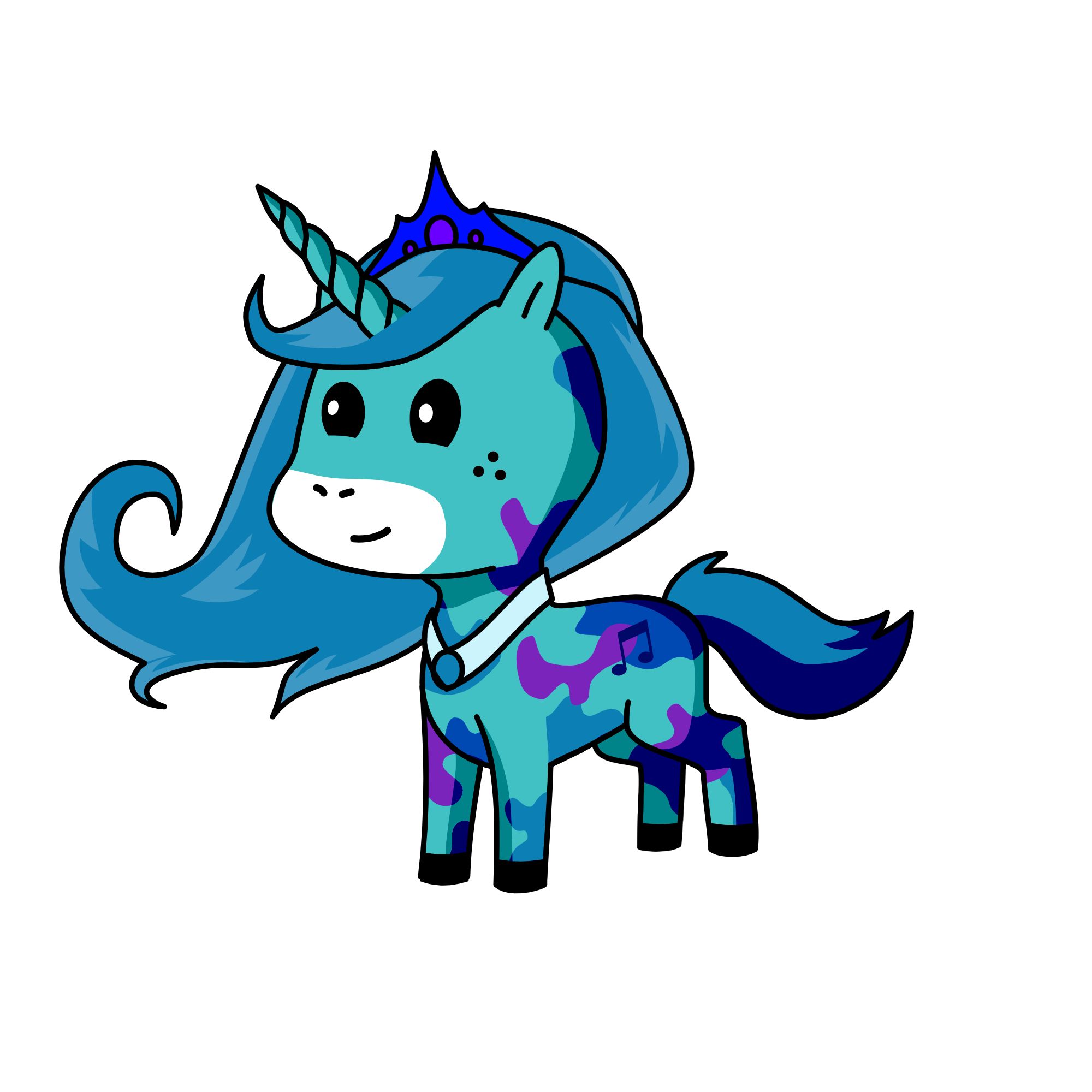 Sky-blue, the unicorn