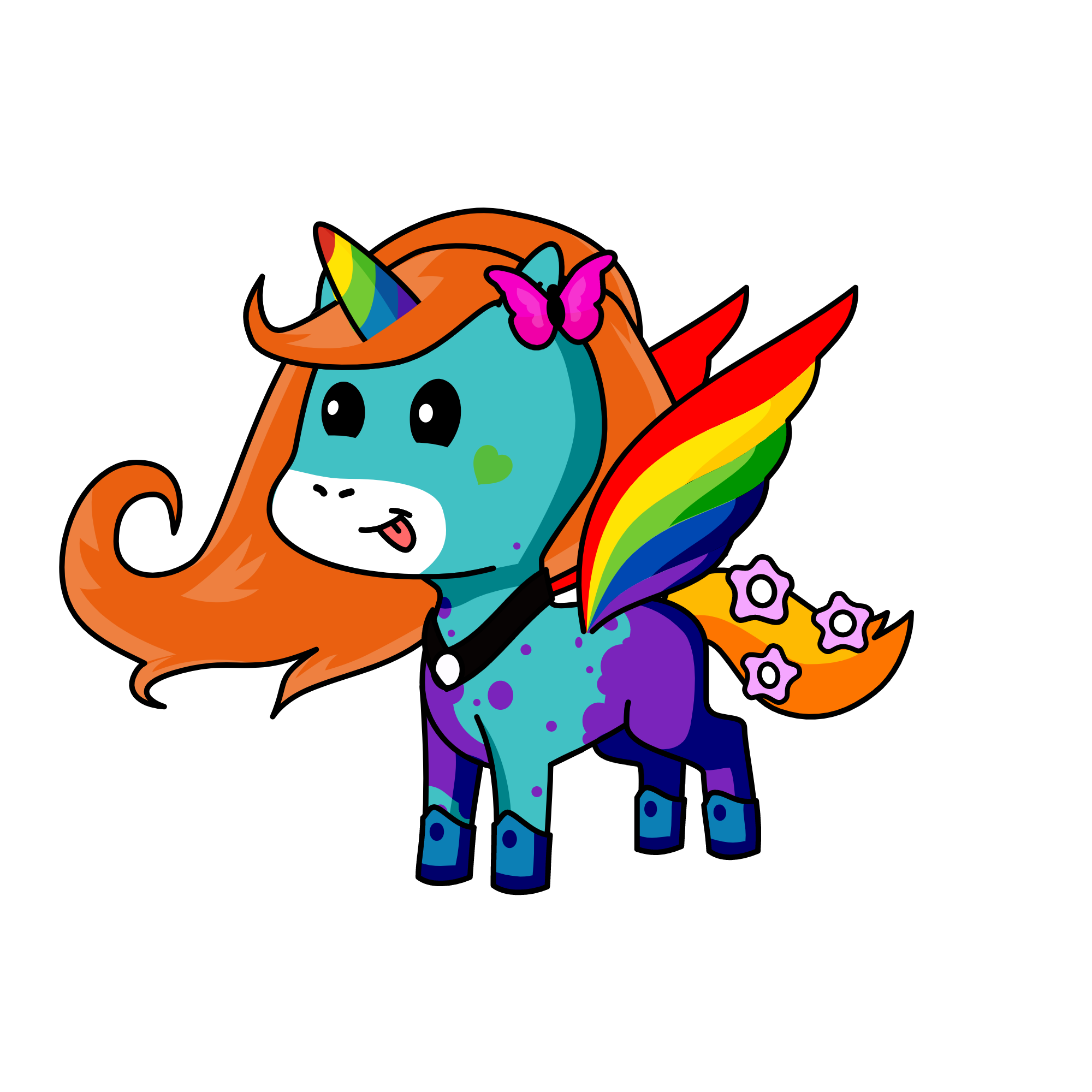 Rainbow Girl, the unicorn