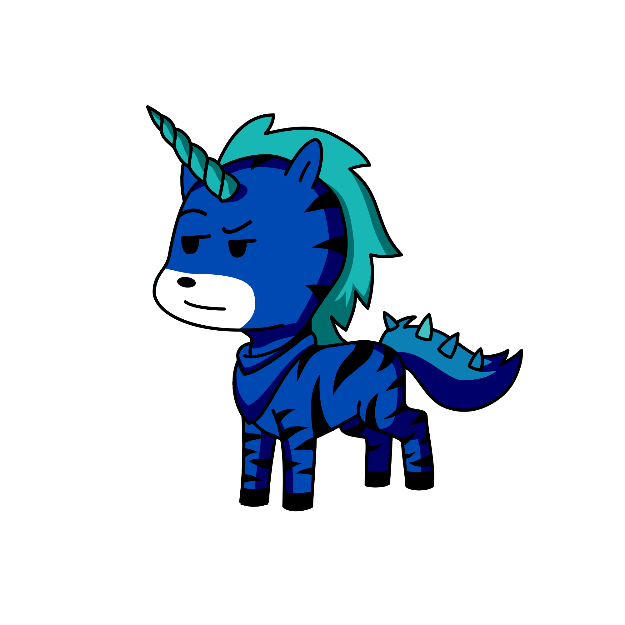 pretty blue snow, the unicorn