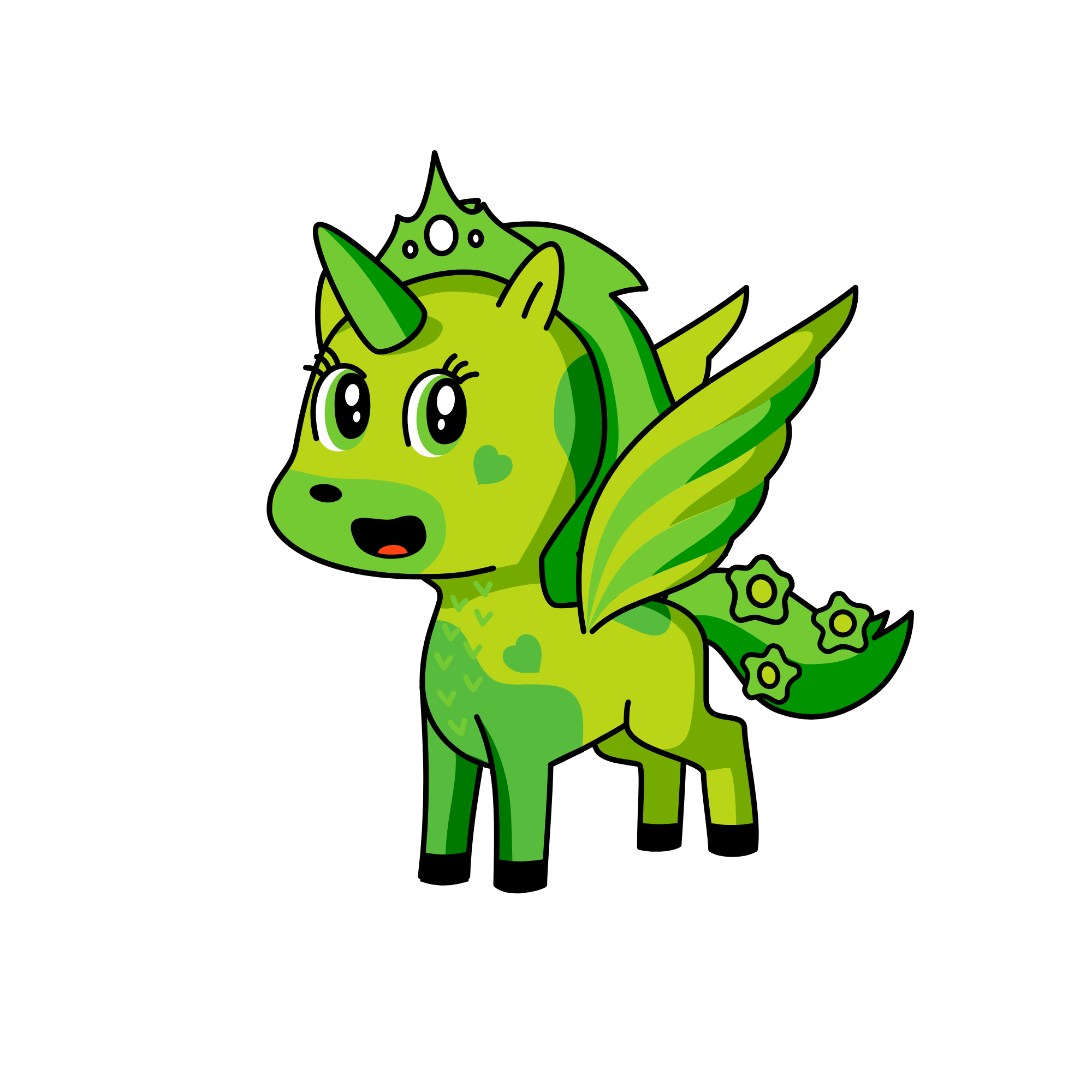 Queen Green of forestcorns, the unicorn