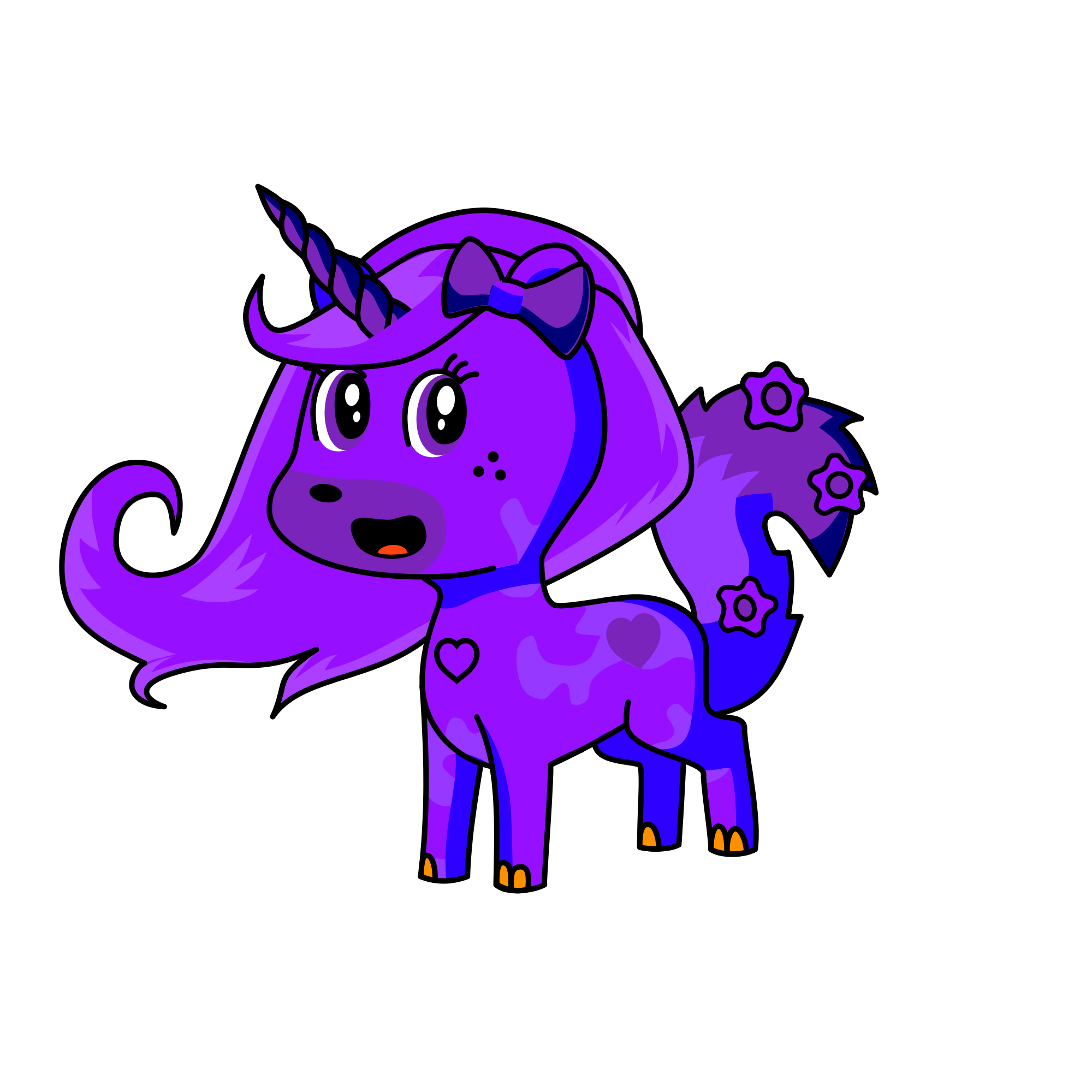 Purple unicorn , the unicorn