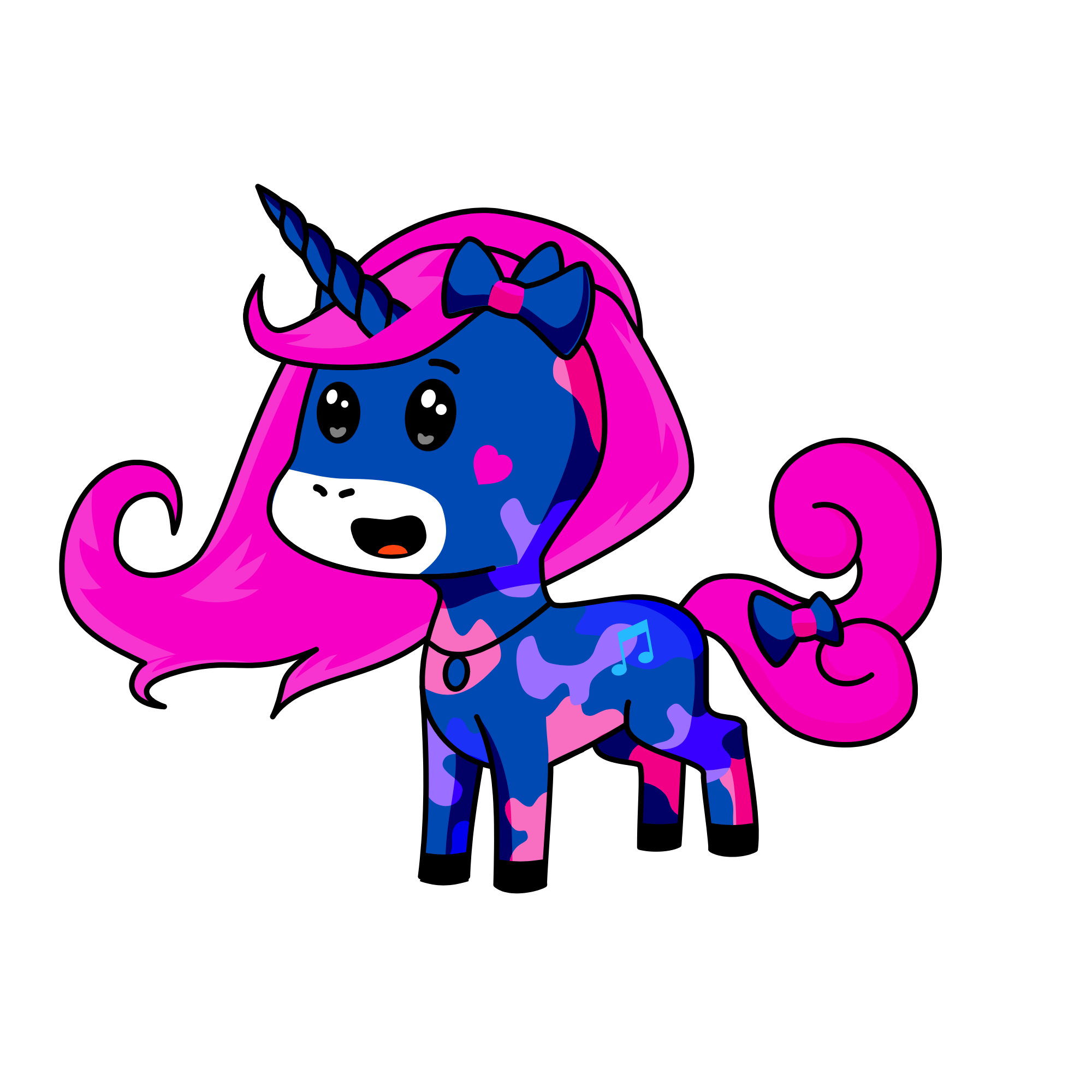 Blue, the unicorn