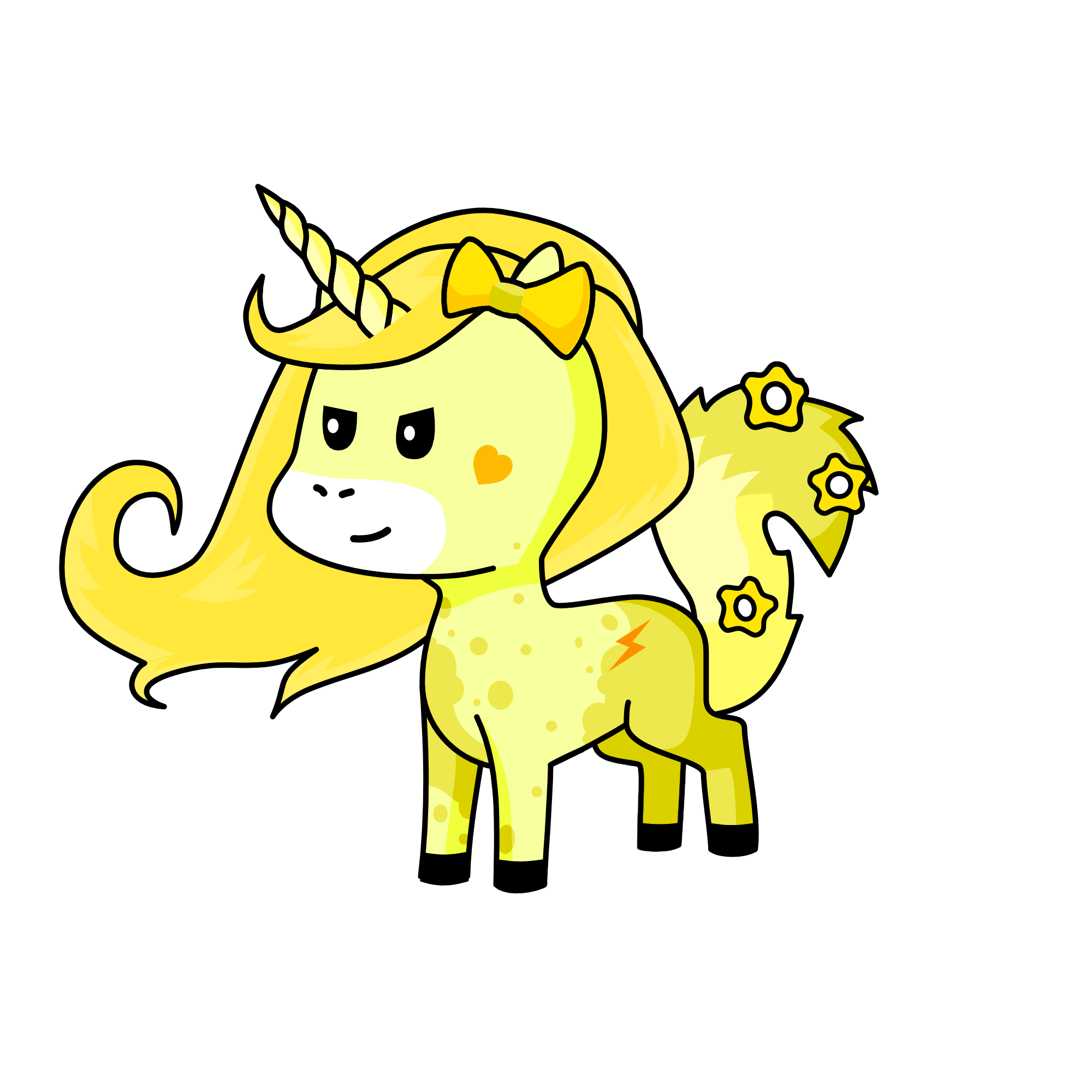 Yellow girl, the unicorn