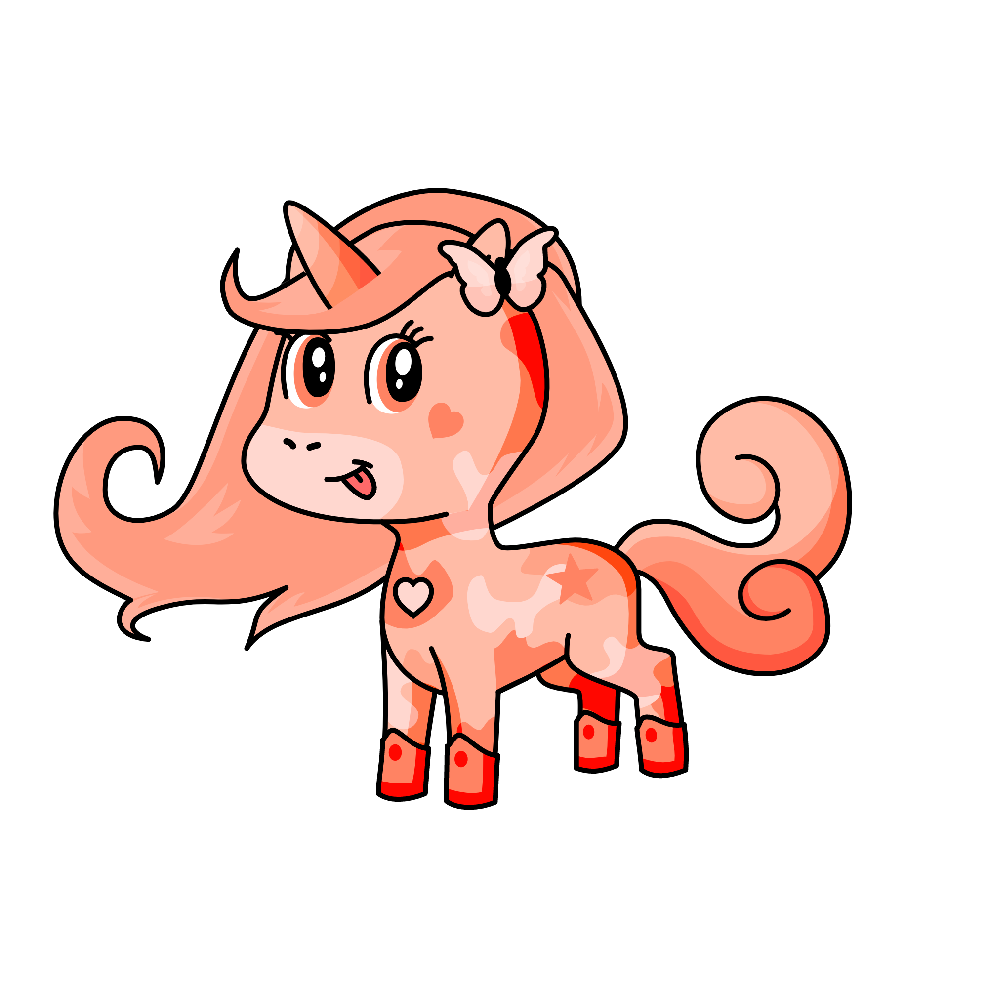 Pastel red, the unicorn