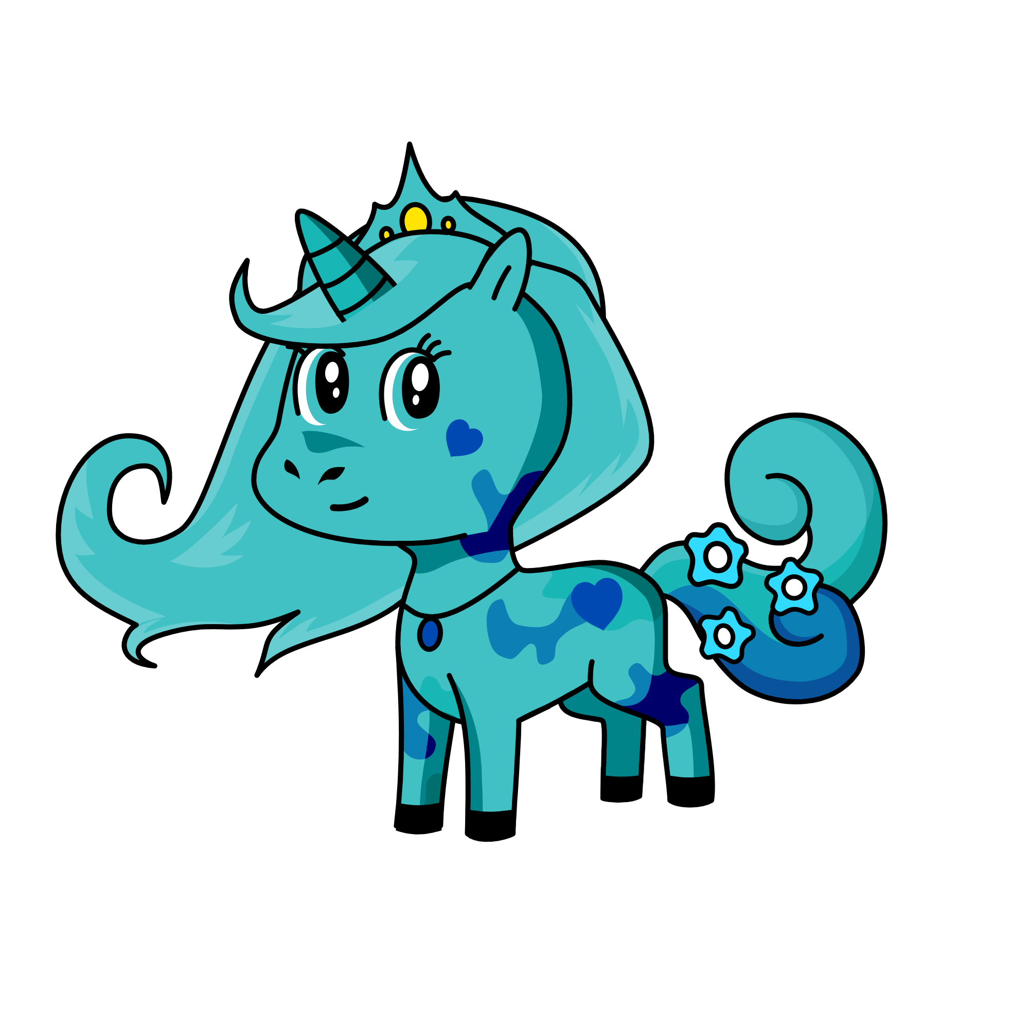 blue, the unicorn