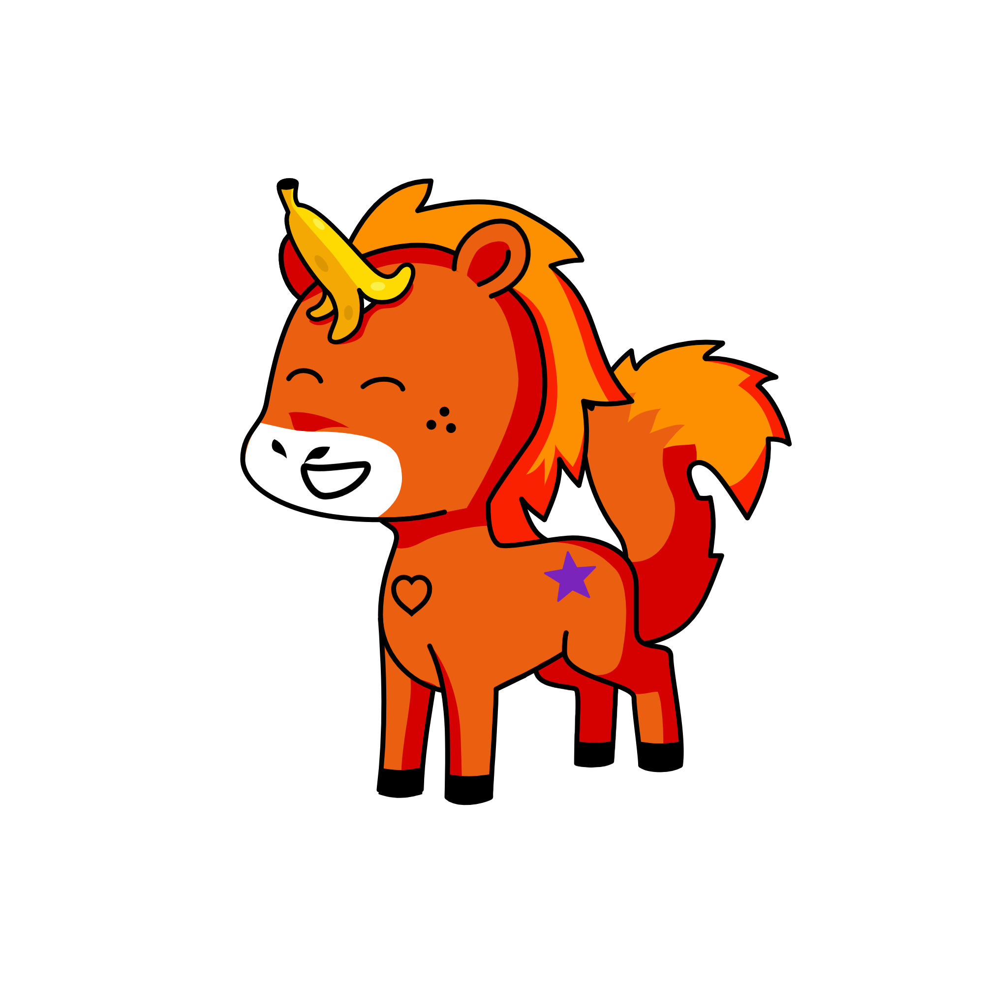 orange, the unicorn