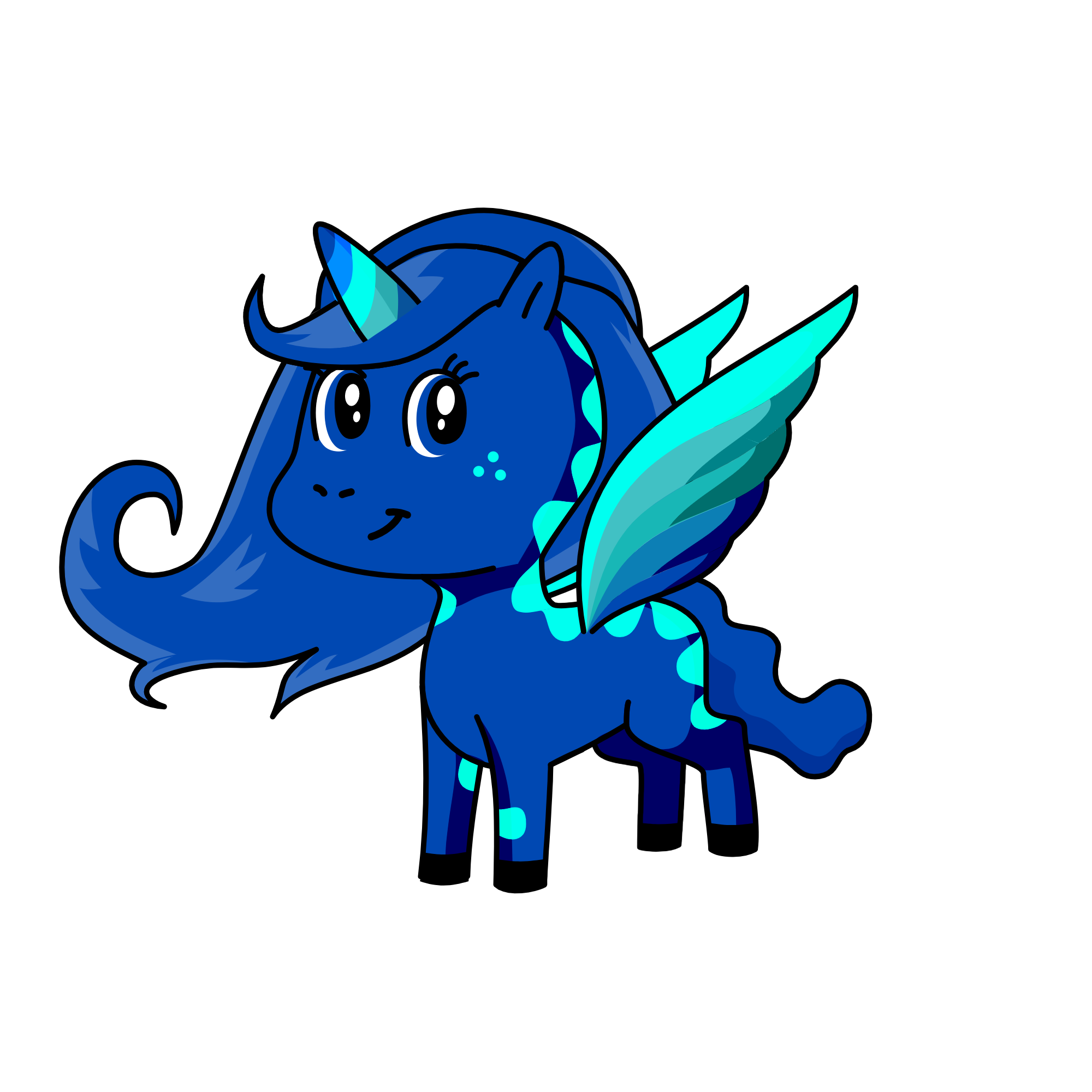 Queen aquamarine, the unicorn