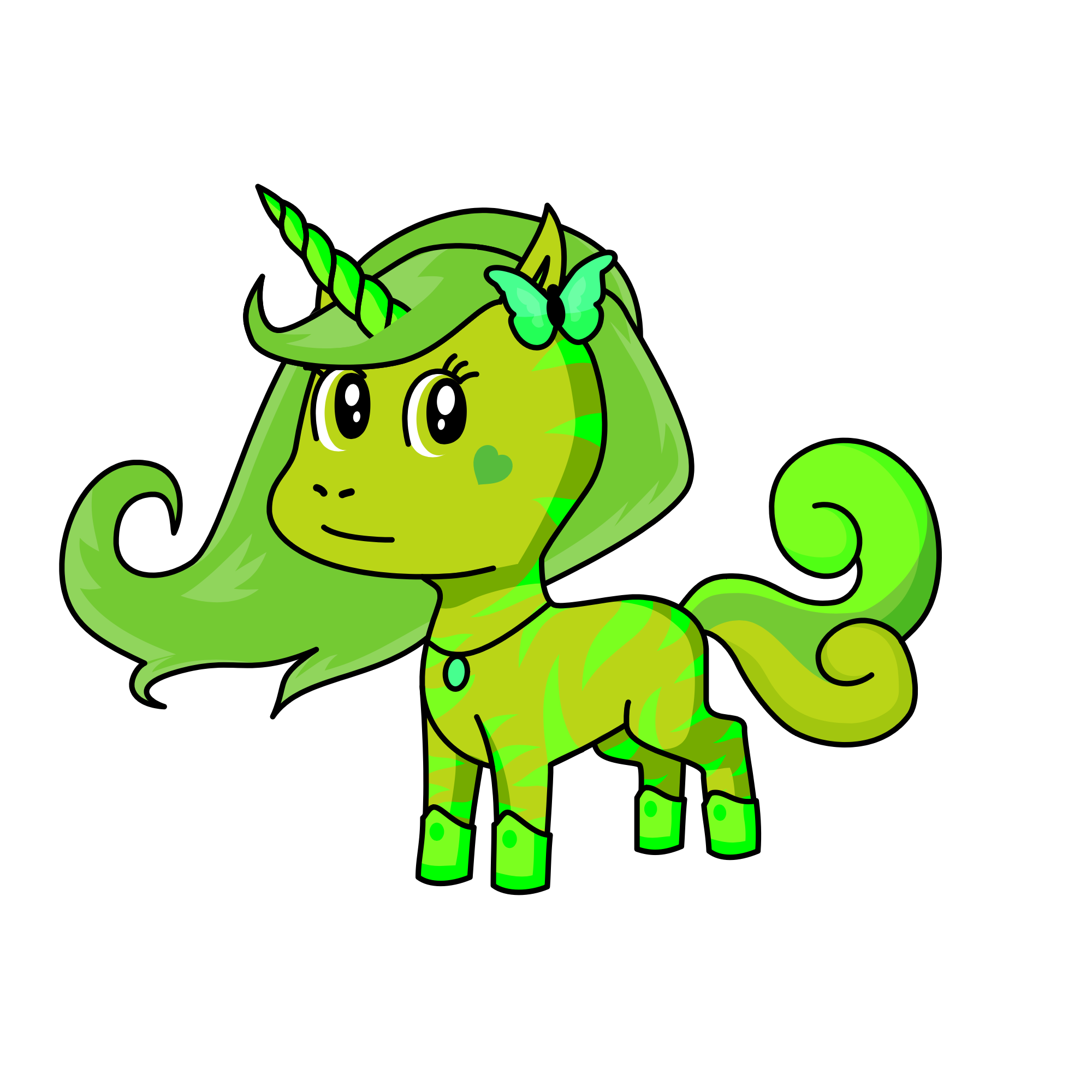 Green apple , the unicorn