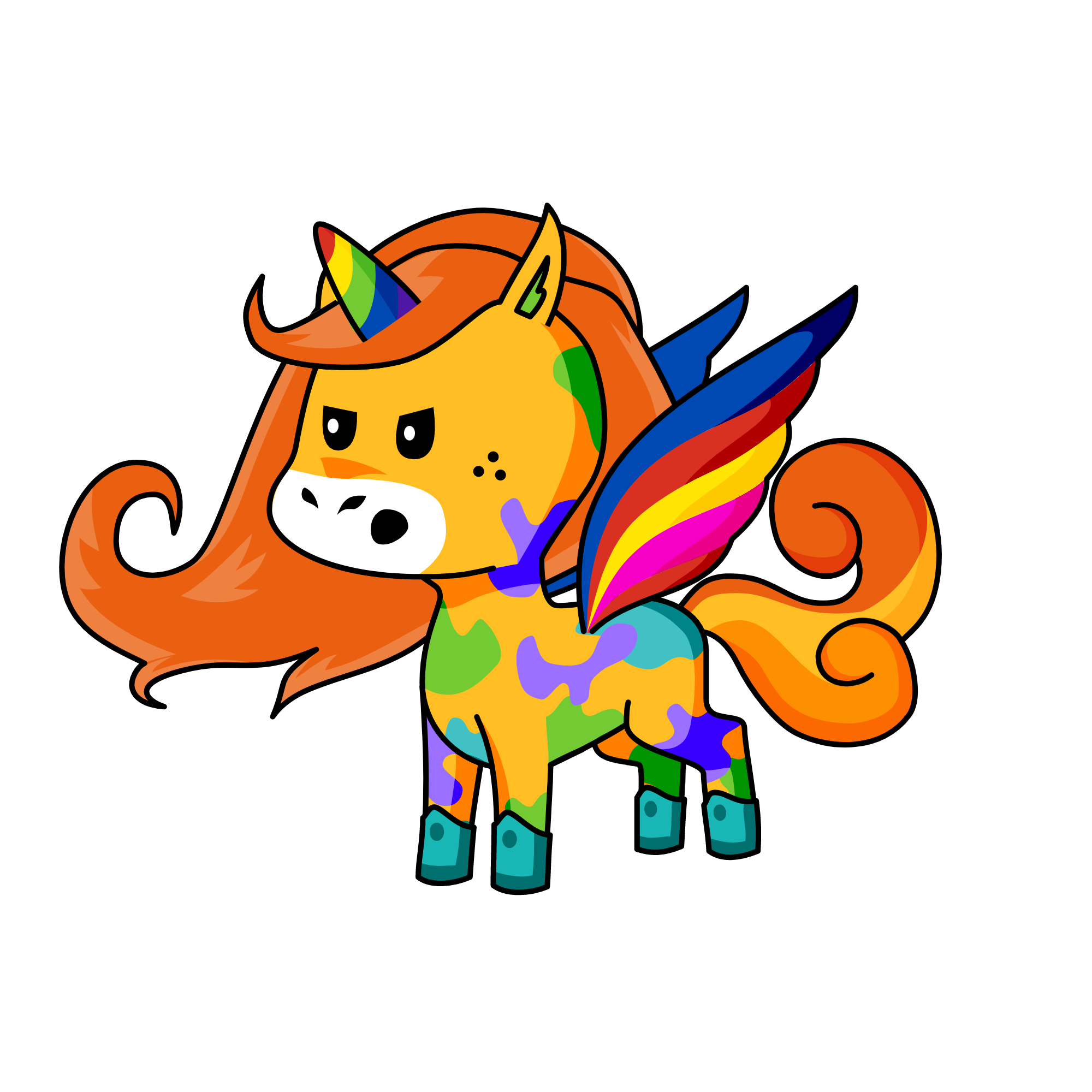 Rainbow, the unicorn