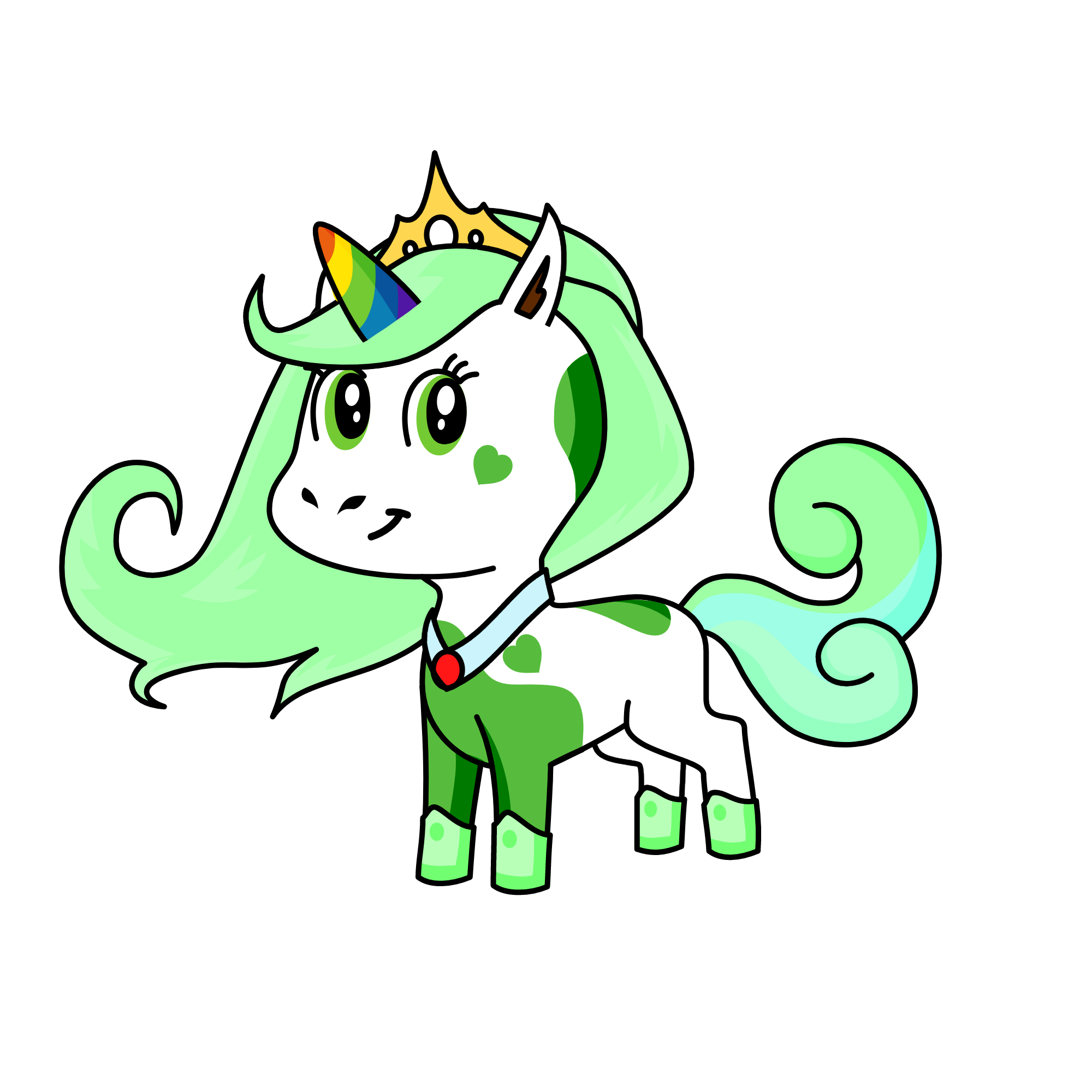 green, the unicorn