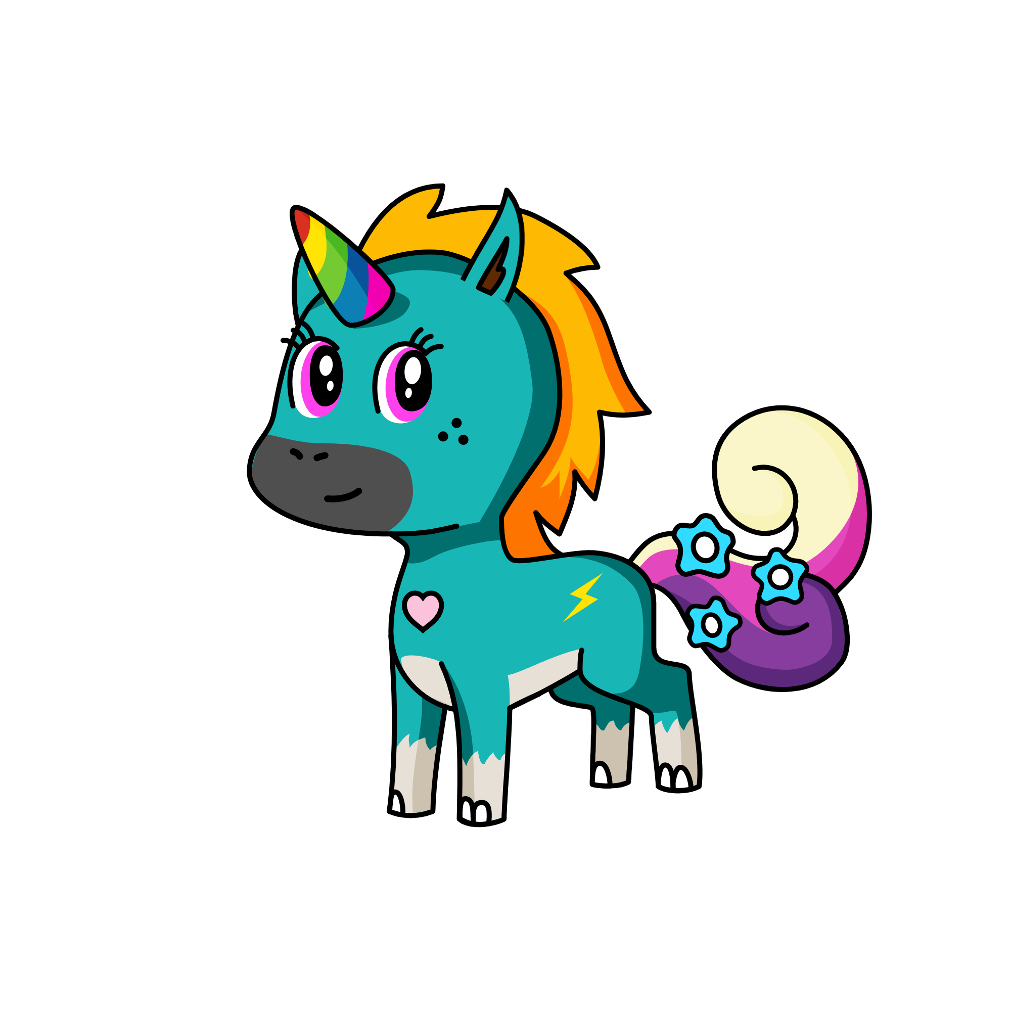 Rainbow, the unicorn