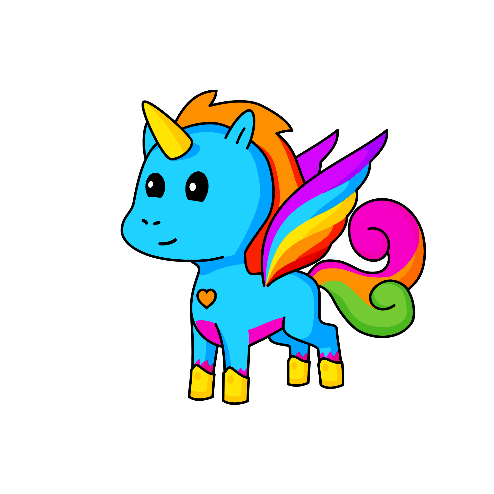 Rainbow, the unicorn