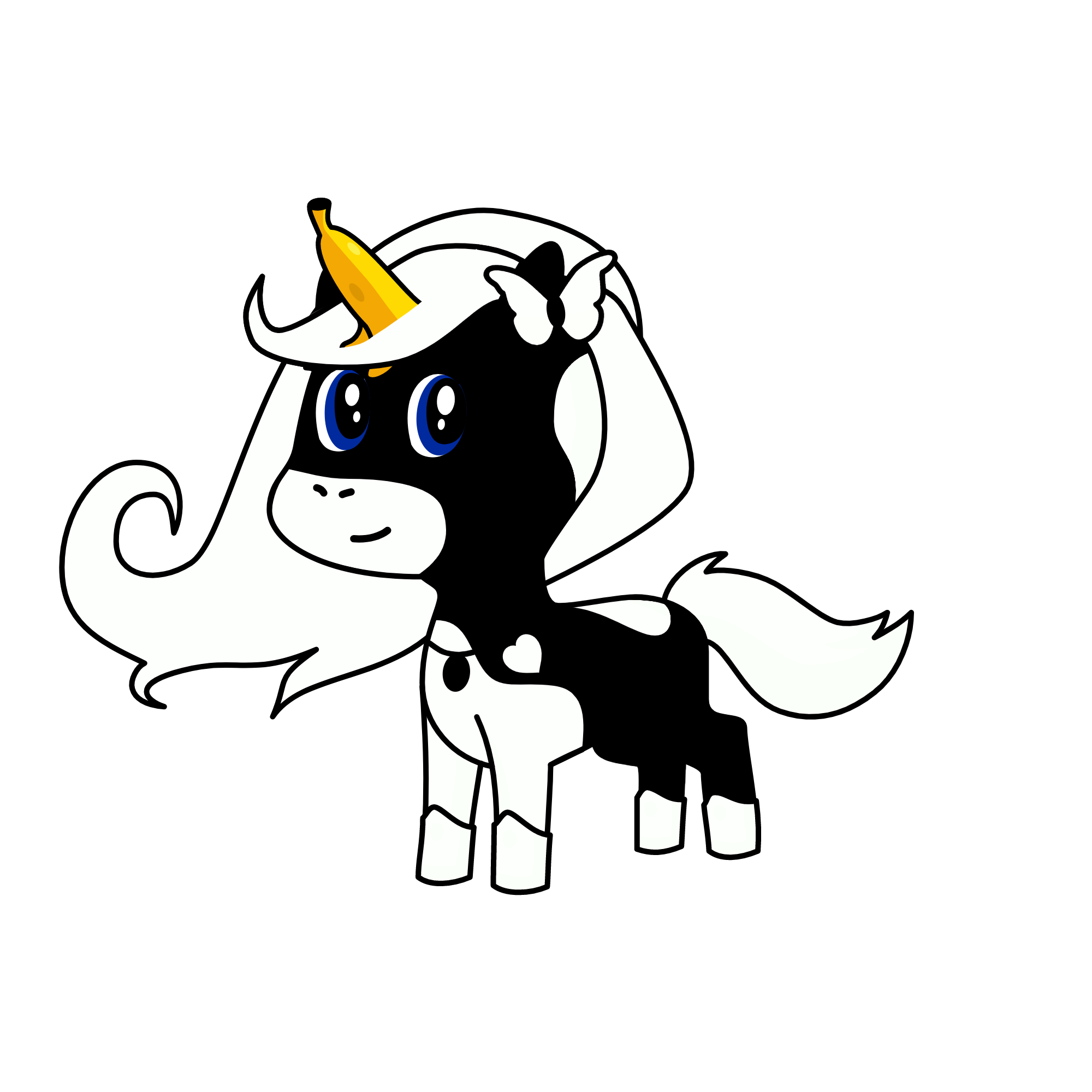 Banana nera e bianca, the unicorn