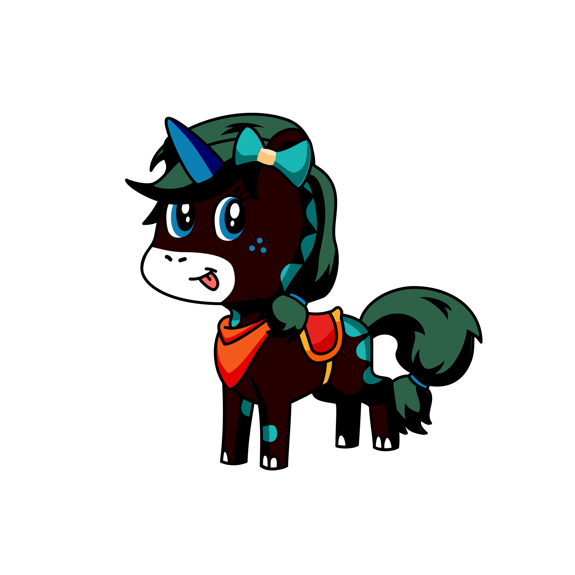 Blacky, the unicorn