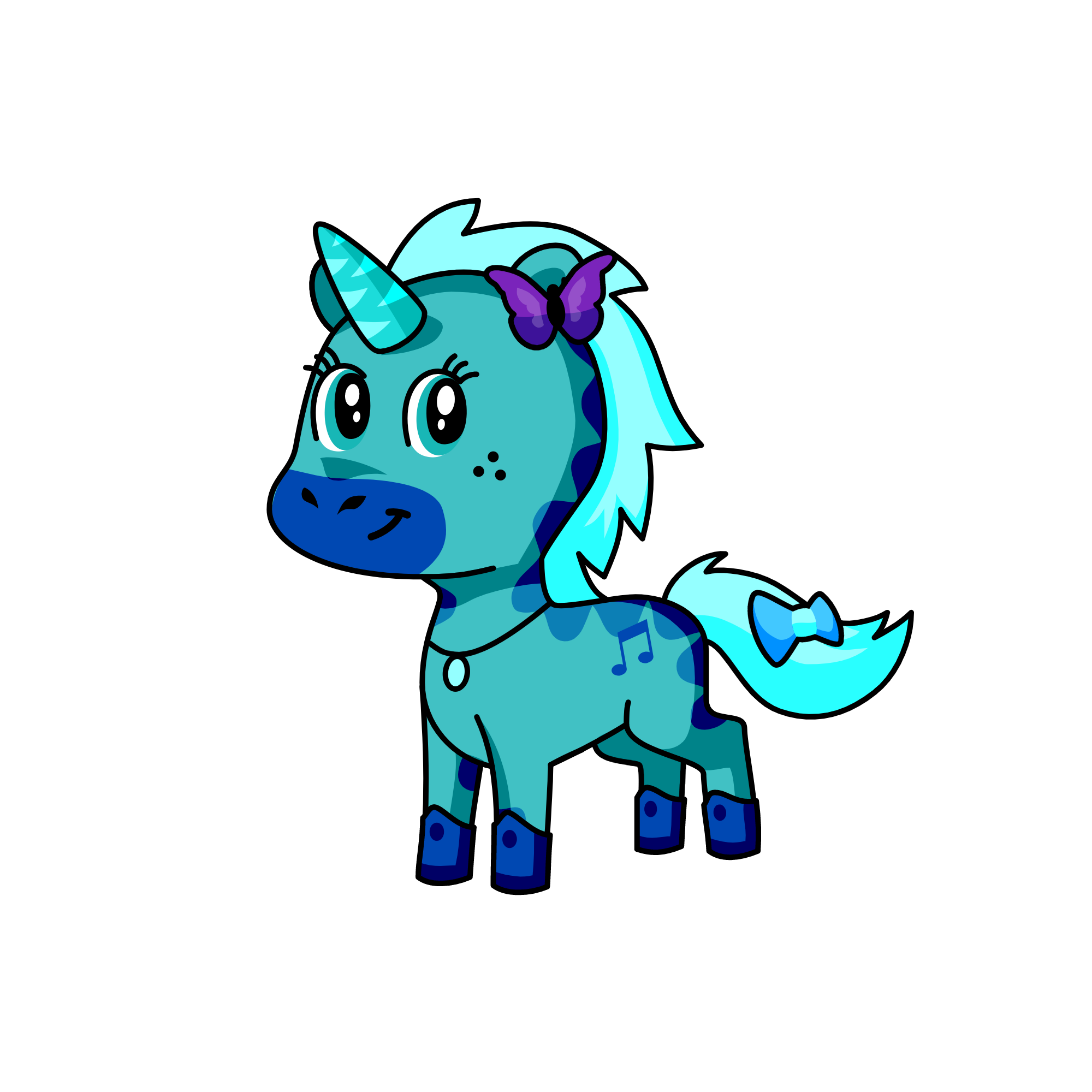 blue, the unicorn