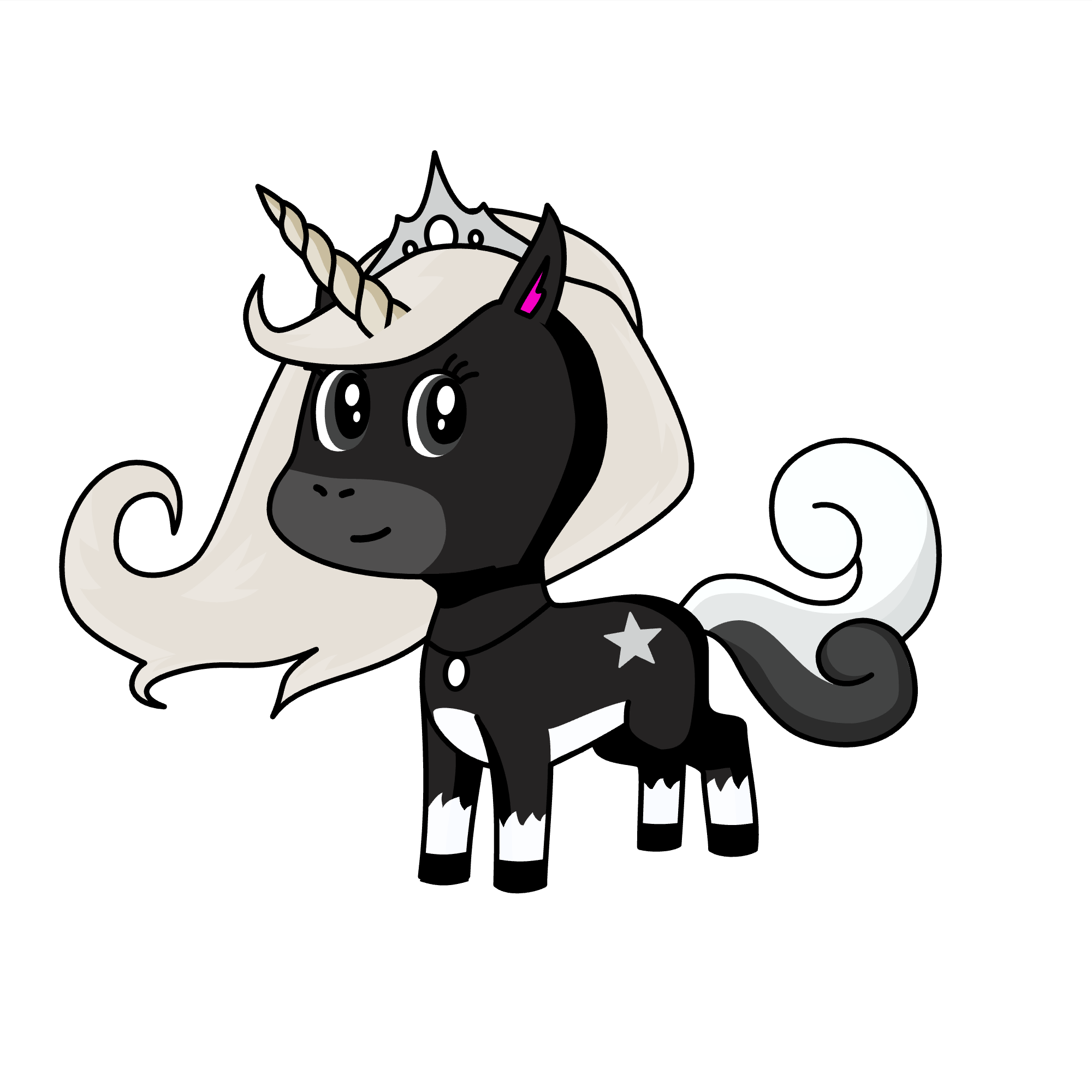 Queen monochromatic, the unicorn