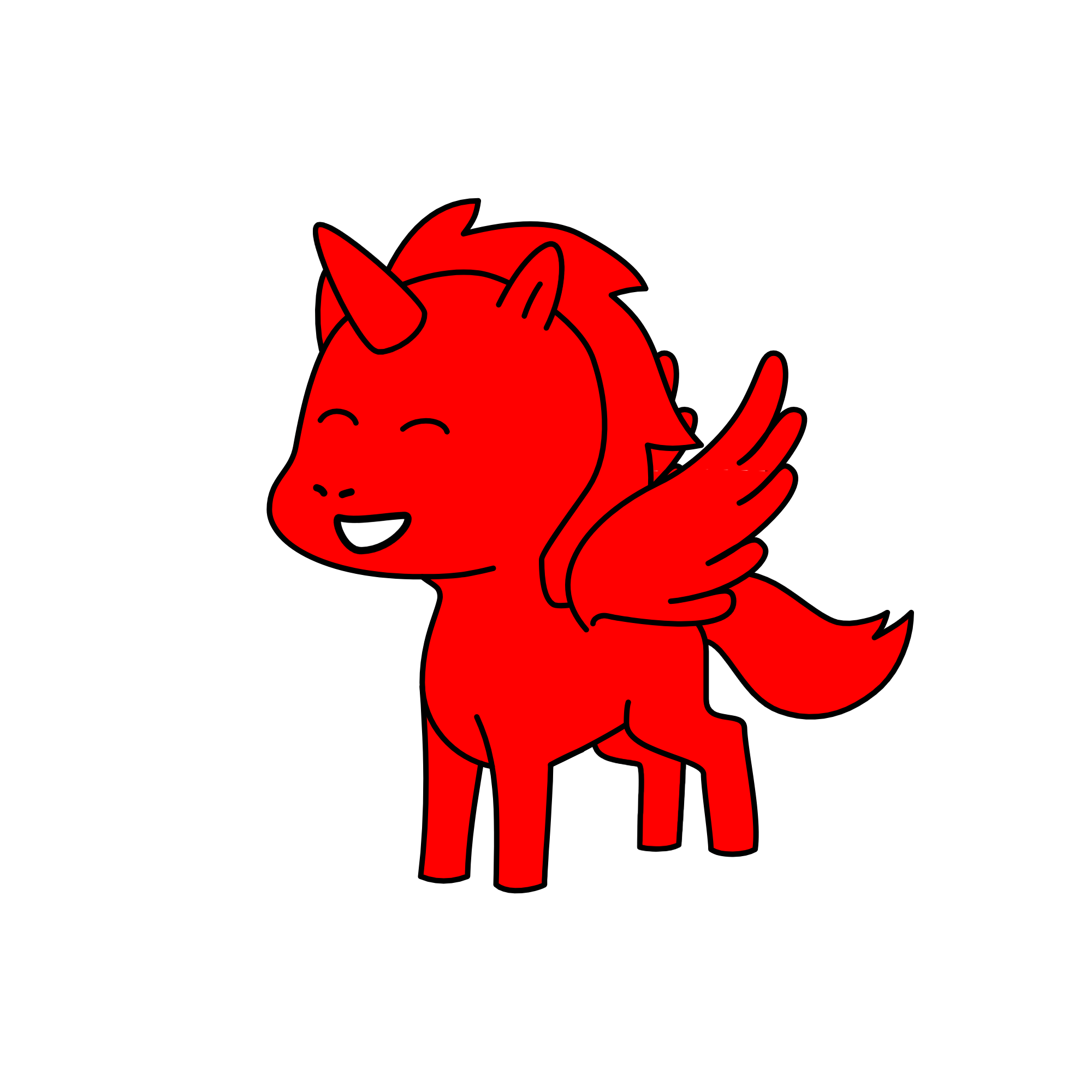 red, the unicorn