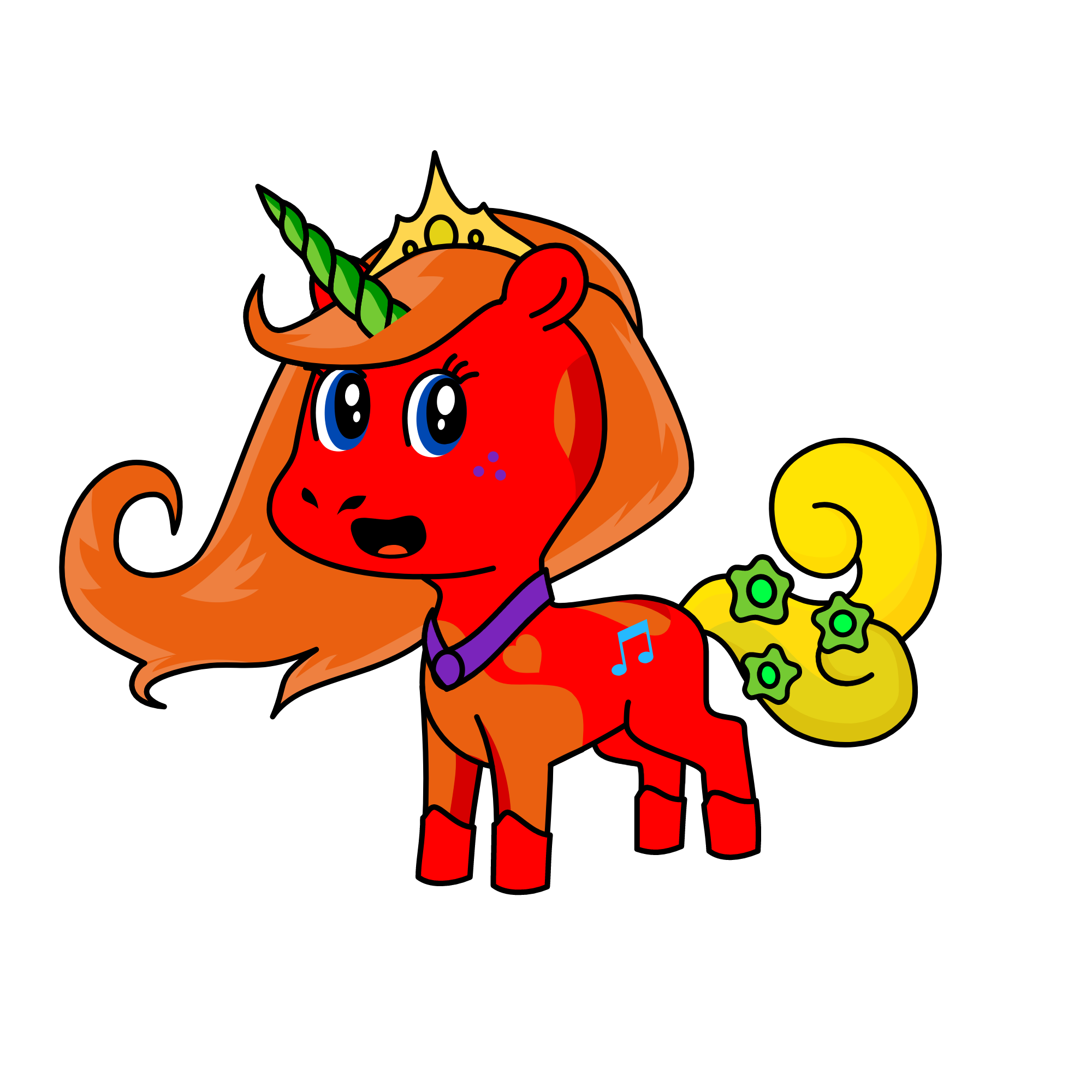 raibow girl, the unicorn