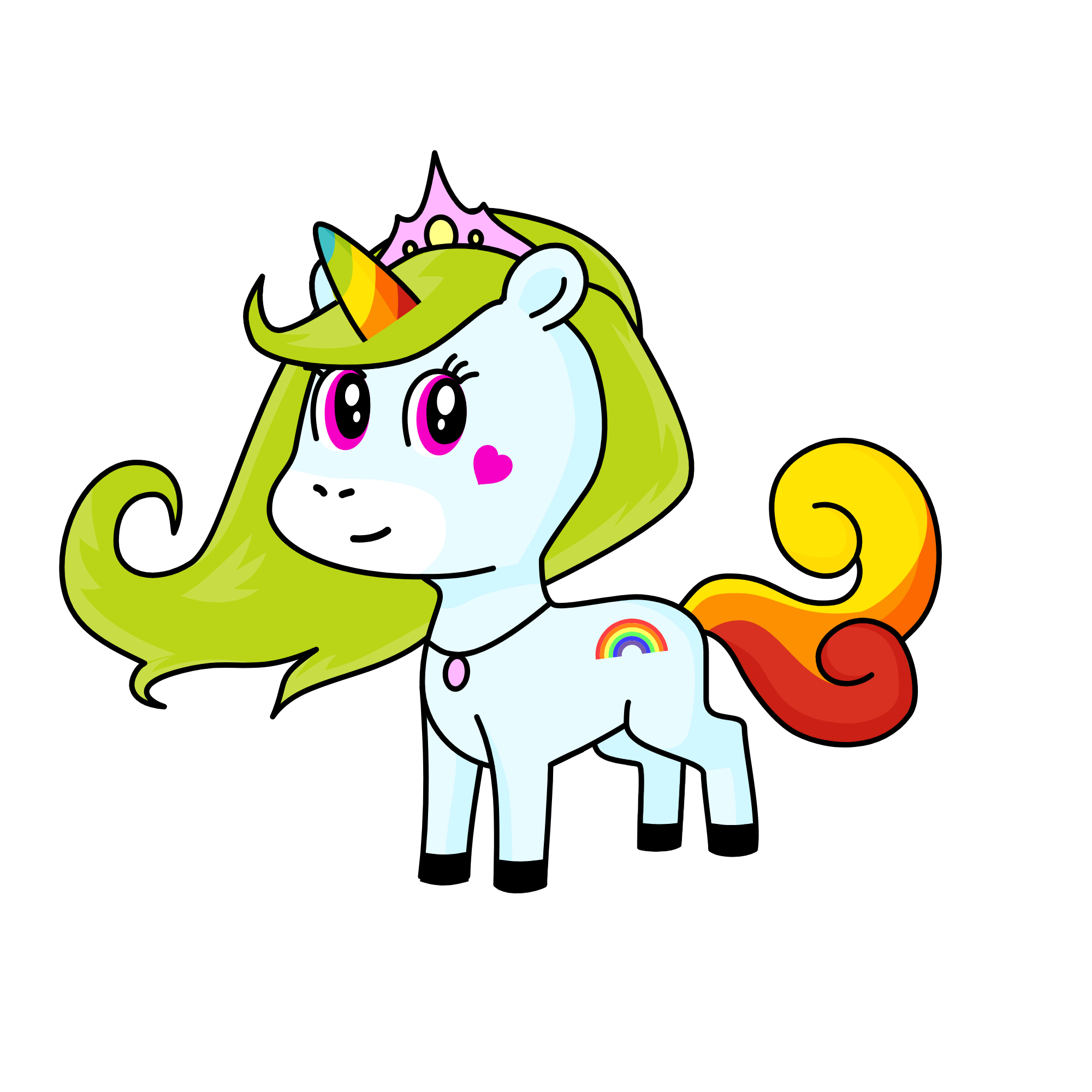 rainbow princess, the unicorn
