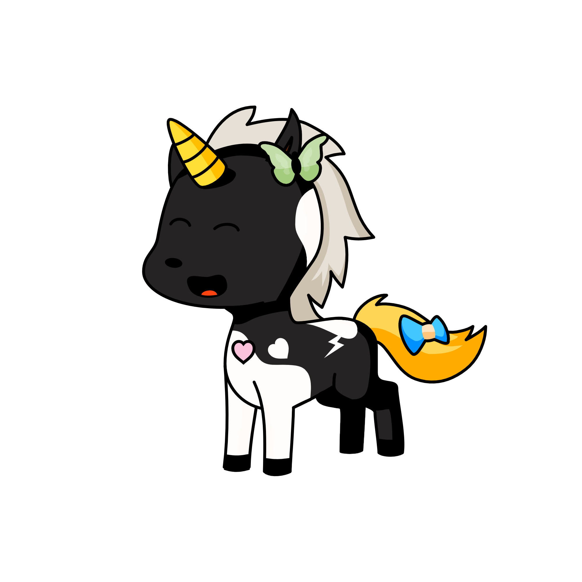 Nighttime, the unicorn