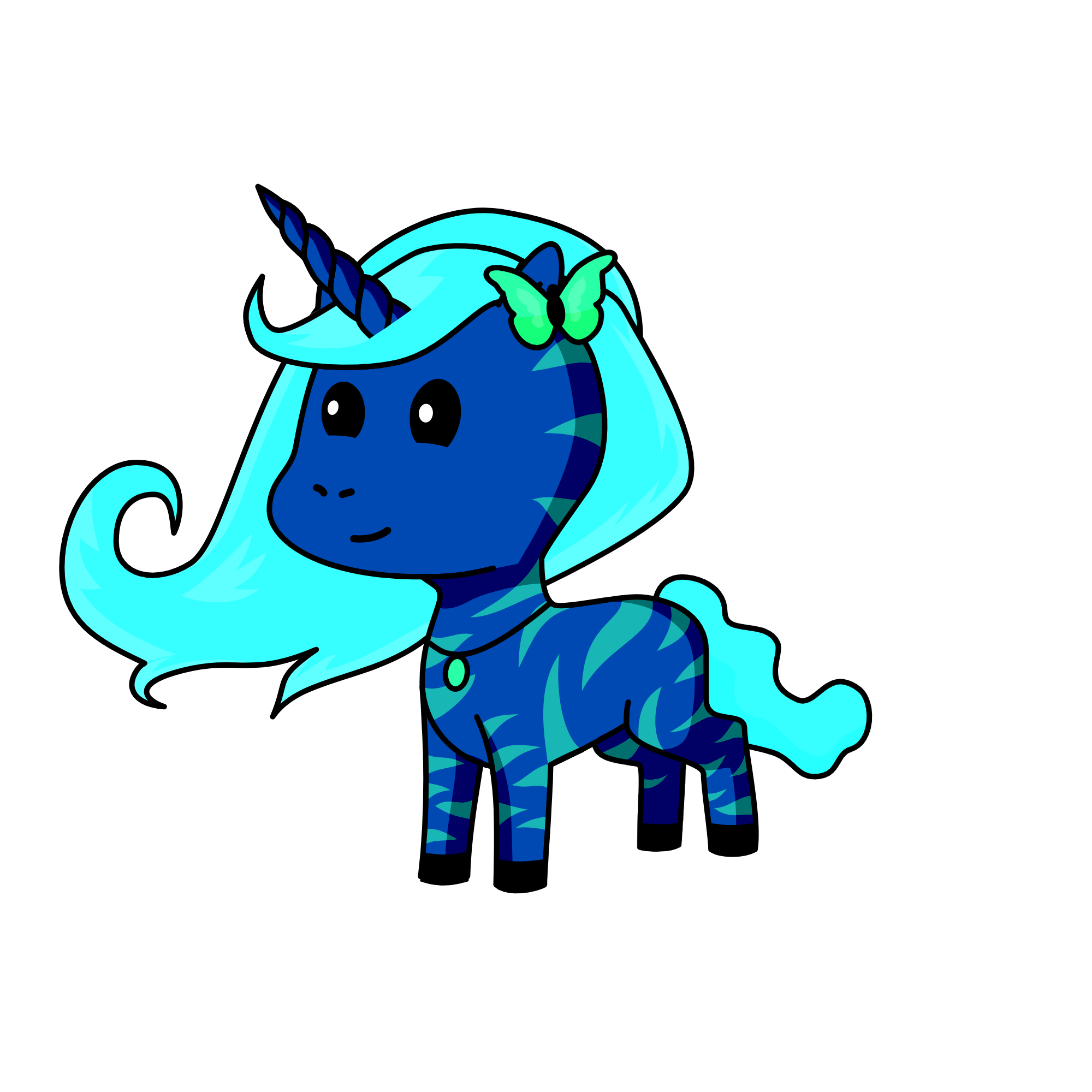 blue, the unicorn