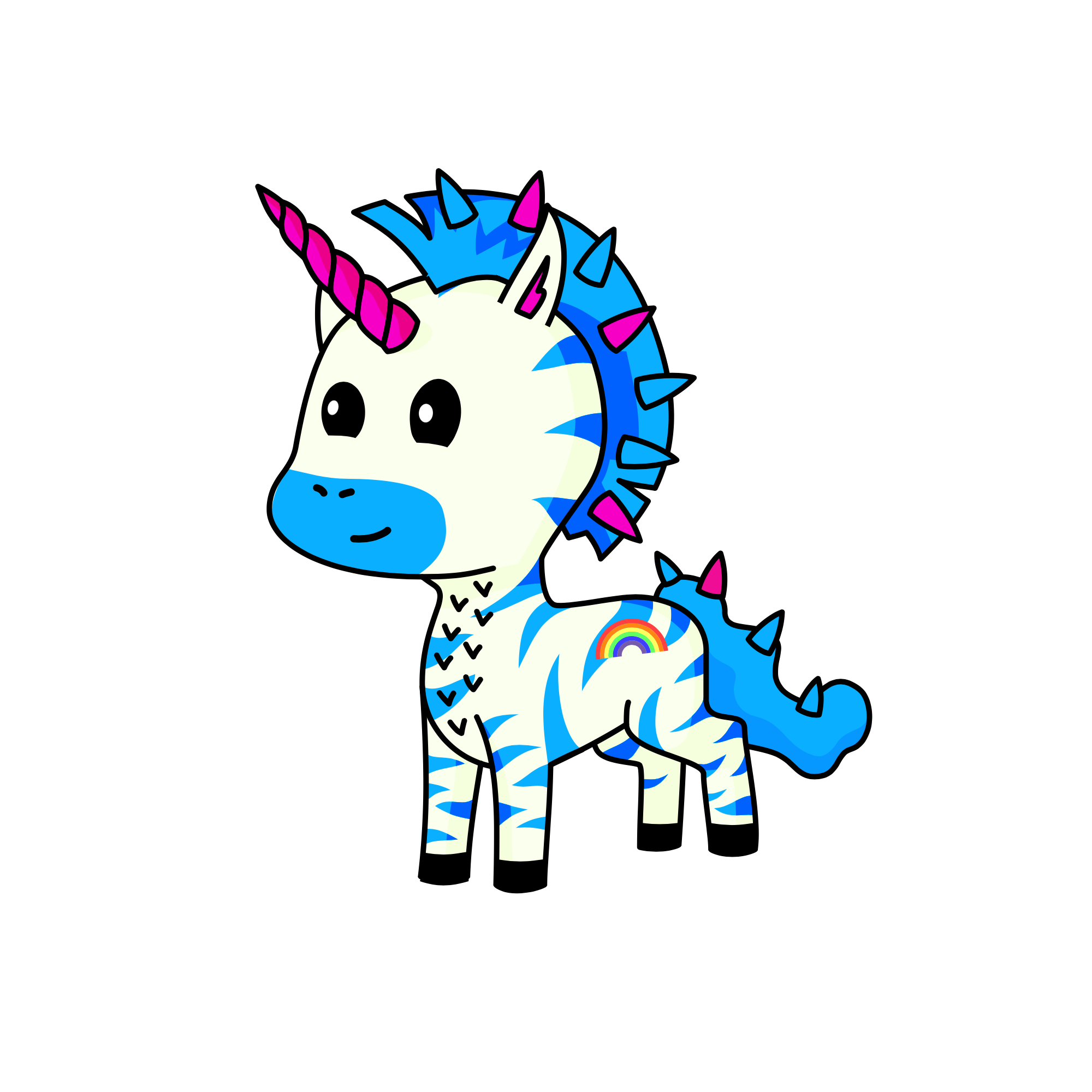 bluey dot, the unicorn