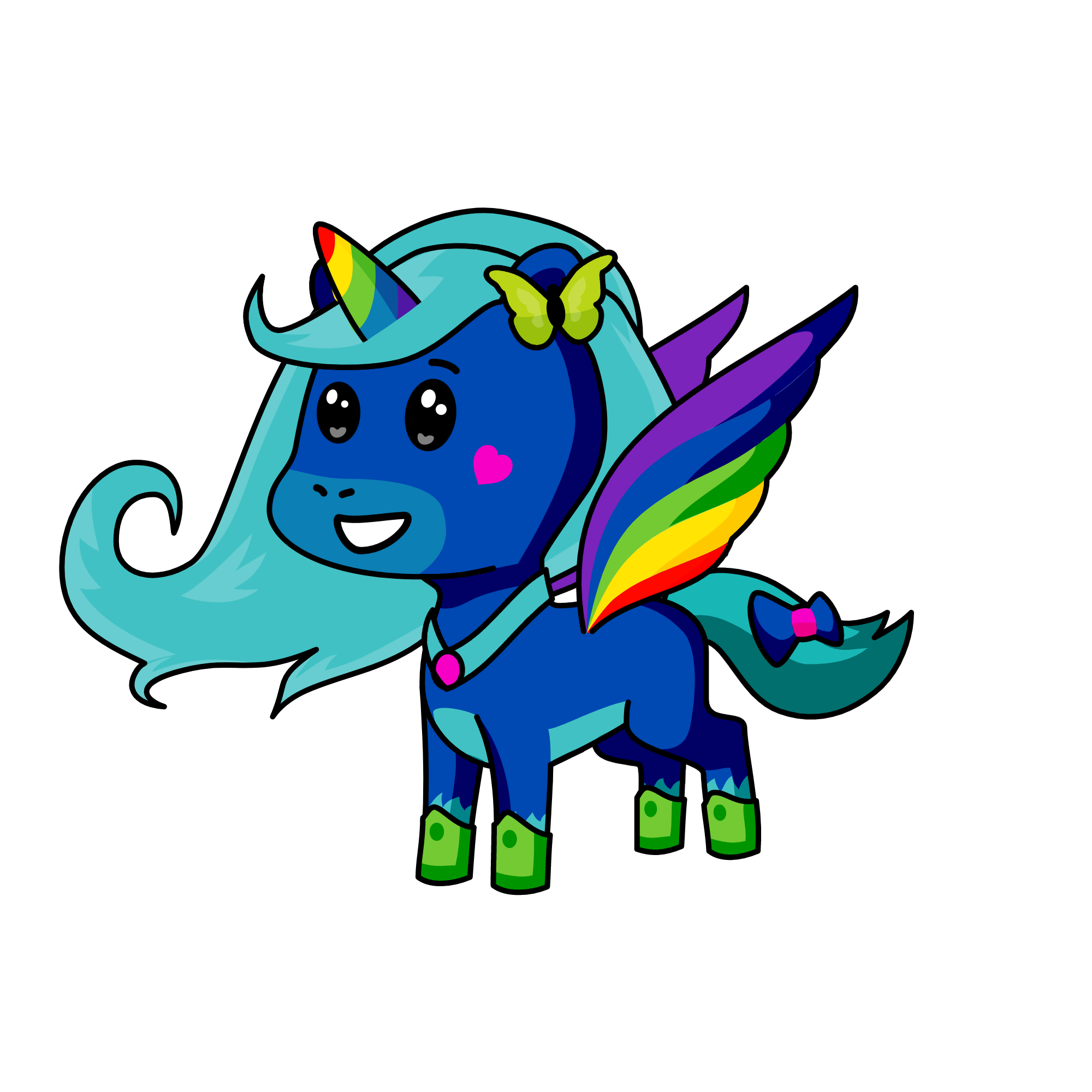 FLYING RAINBOW, the unicorn