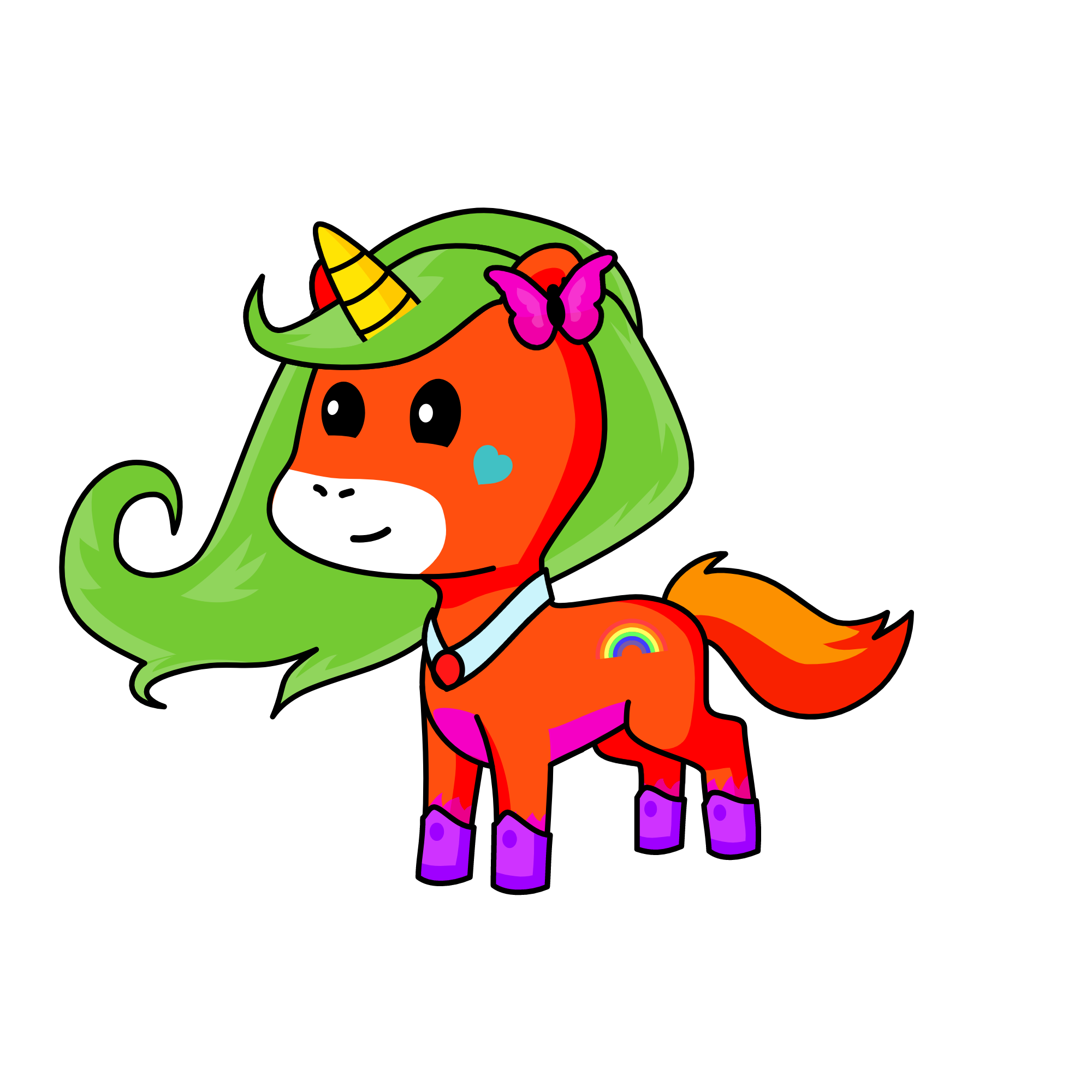 Rainbow, the unicorn