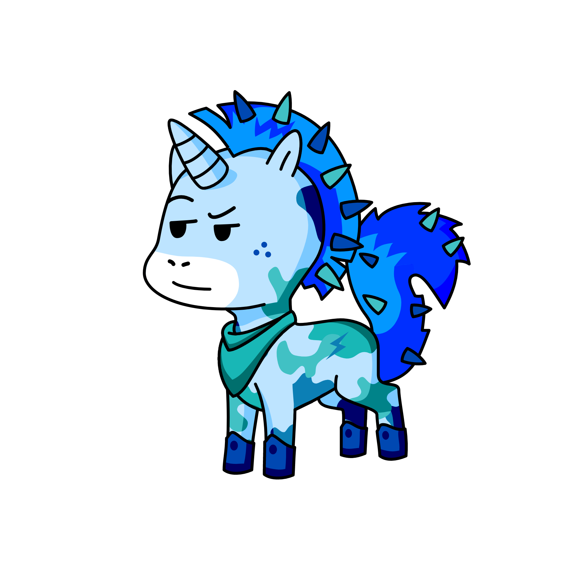Prince Indigo Turquoise Viorel Rainbow of Candyland, the unicorn