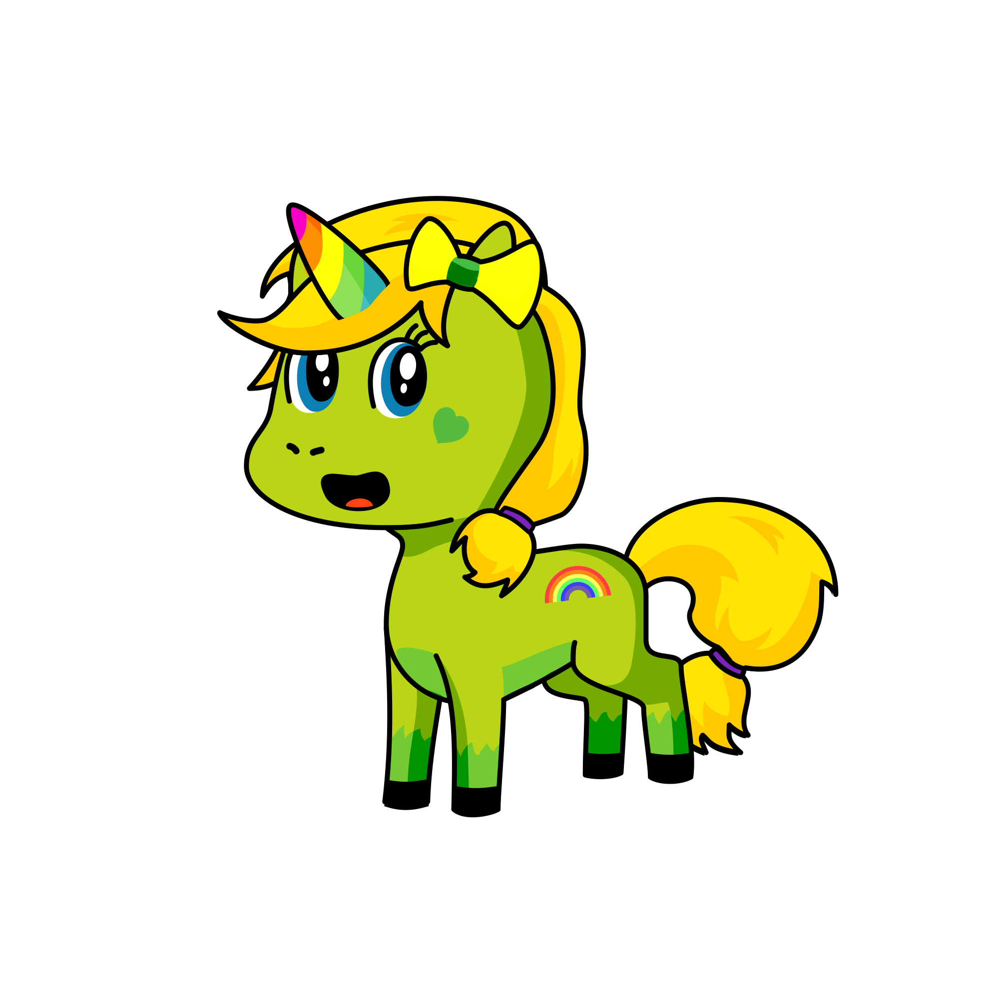 Rainbow Glitter Love, the unicorn
