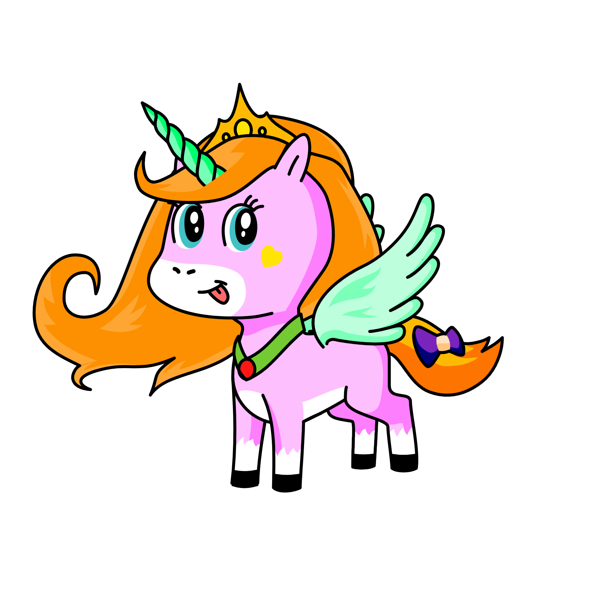 sun set  linght bright, the unicorn