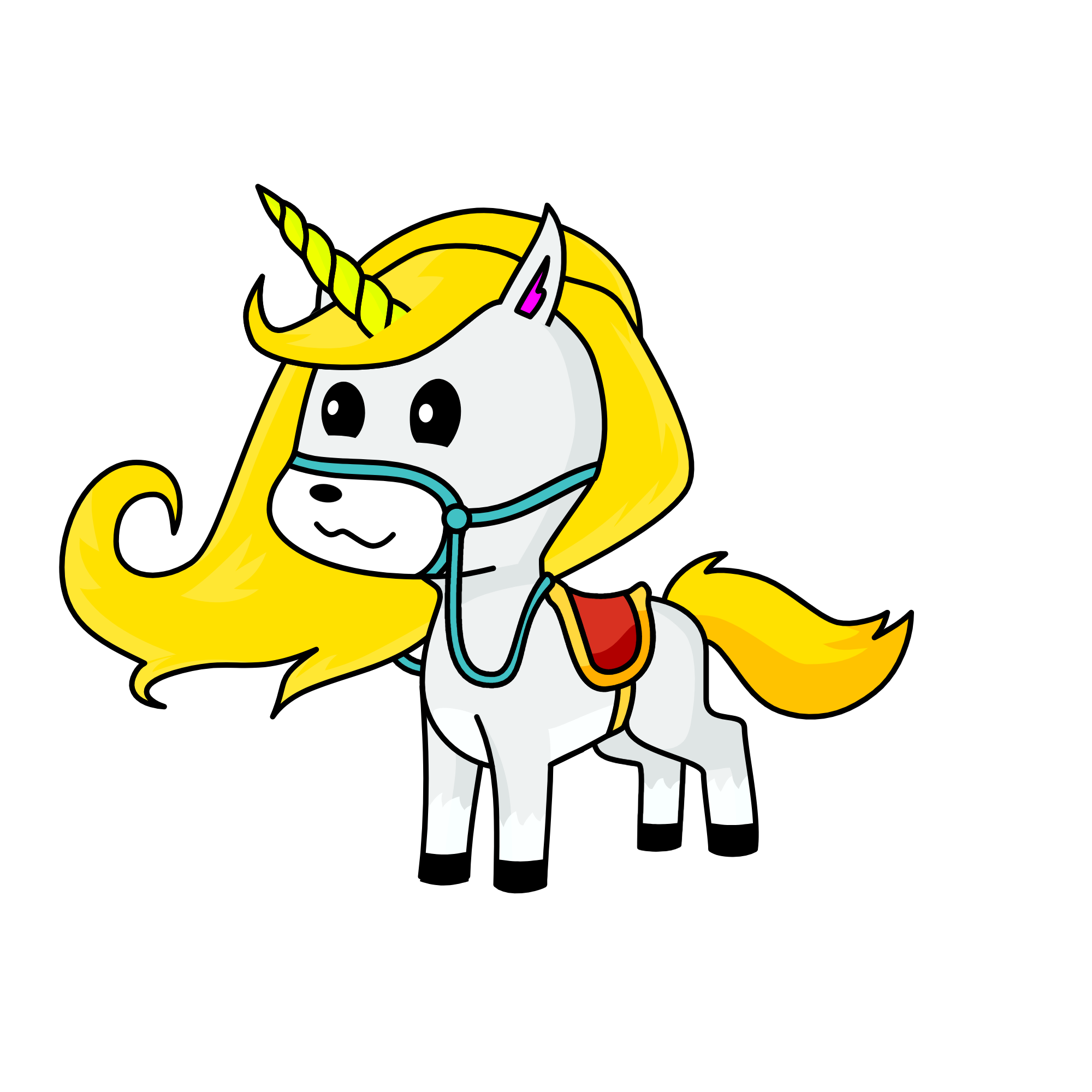 Tamed horse, the unicorn