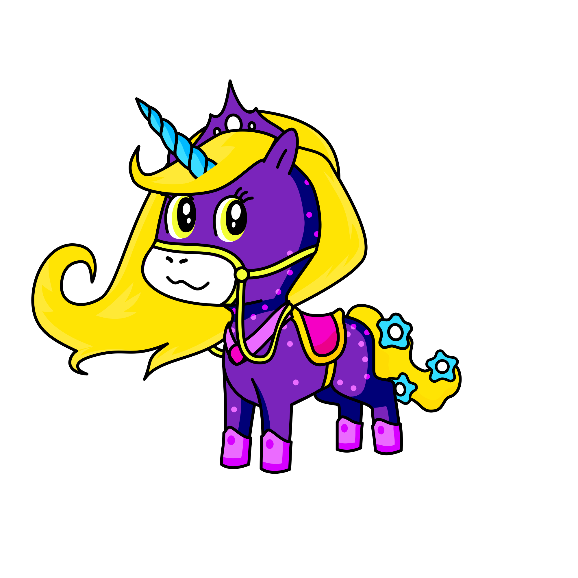 Crazy Golden Tail, the unicorn