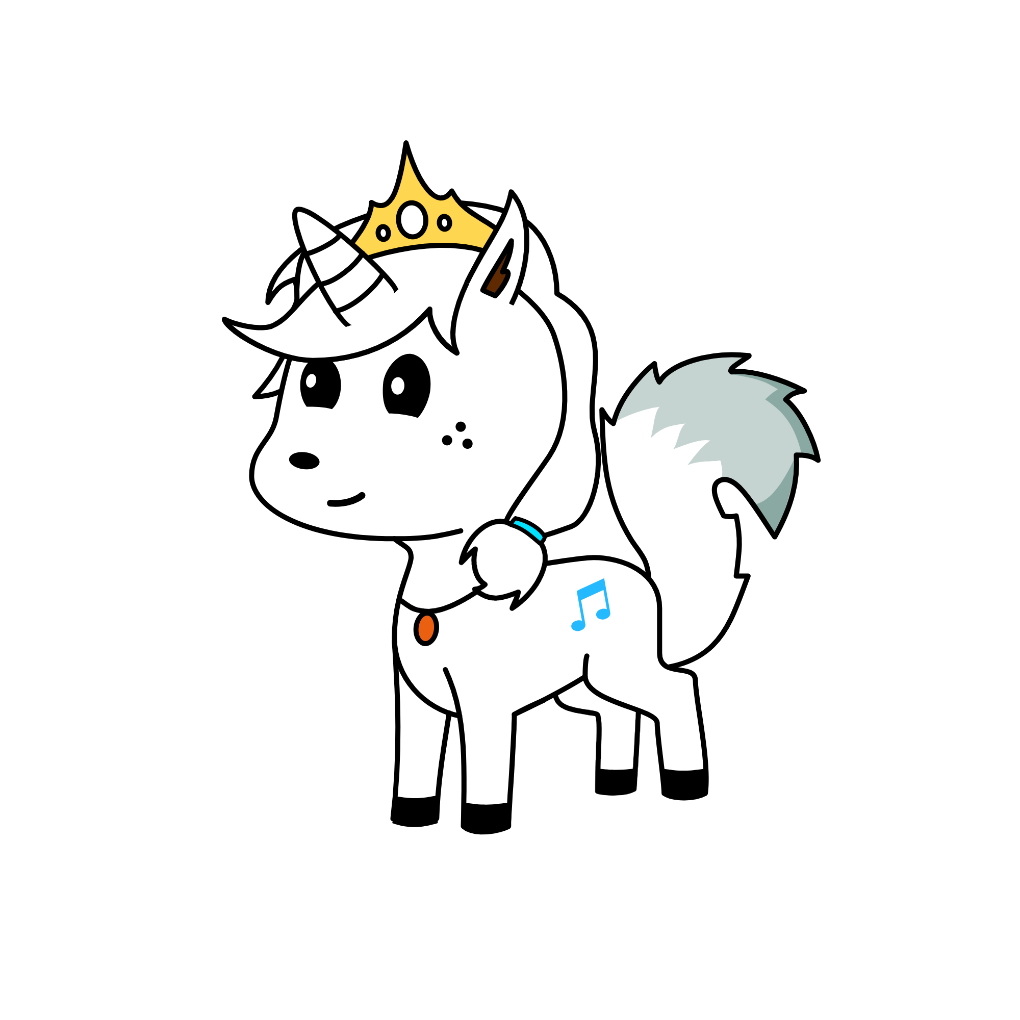 Snowy unicorn, the unicorn