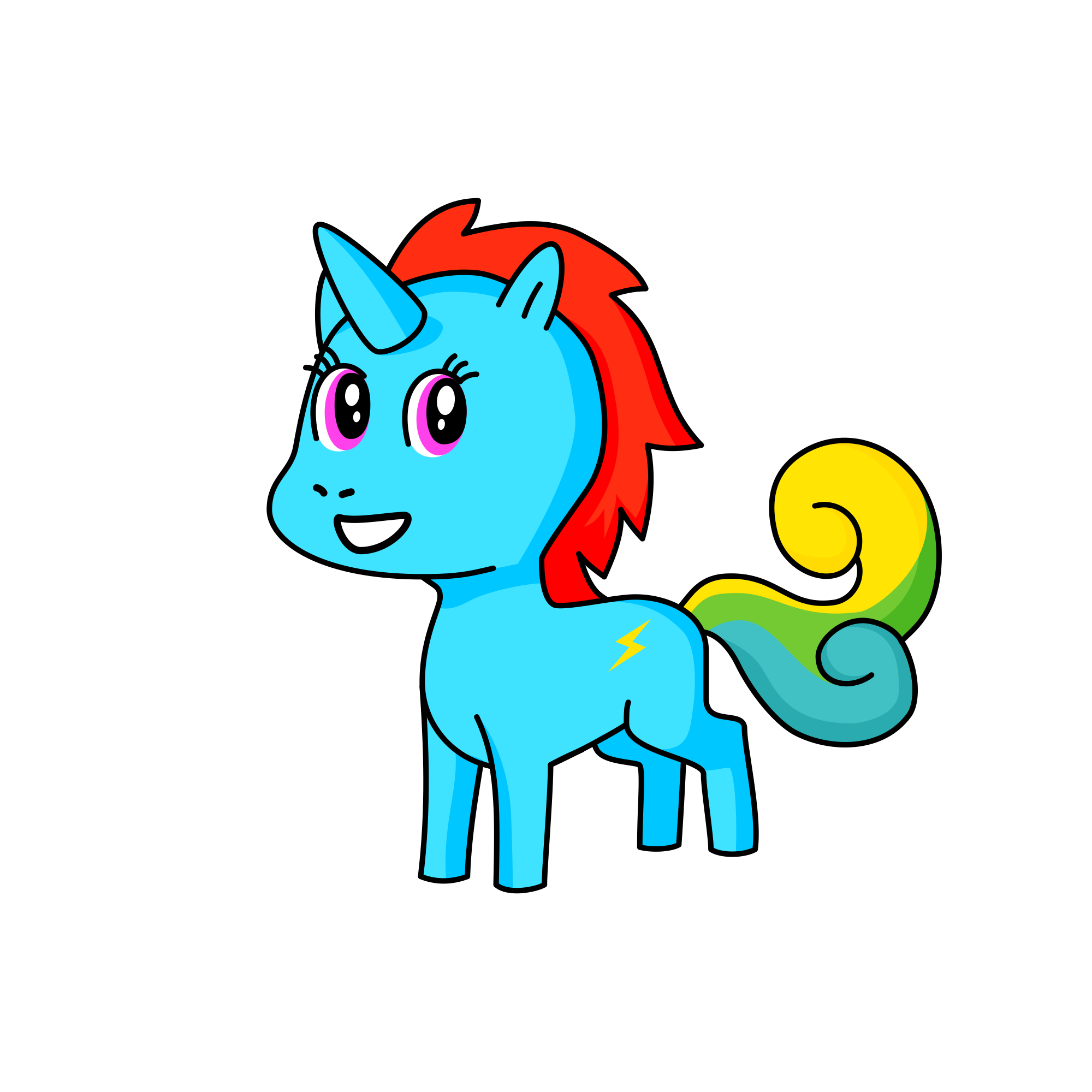 Rainbow Dash(withhornnowing) , the unicorn